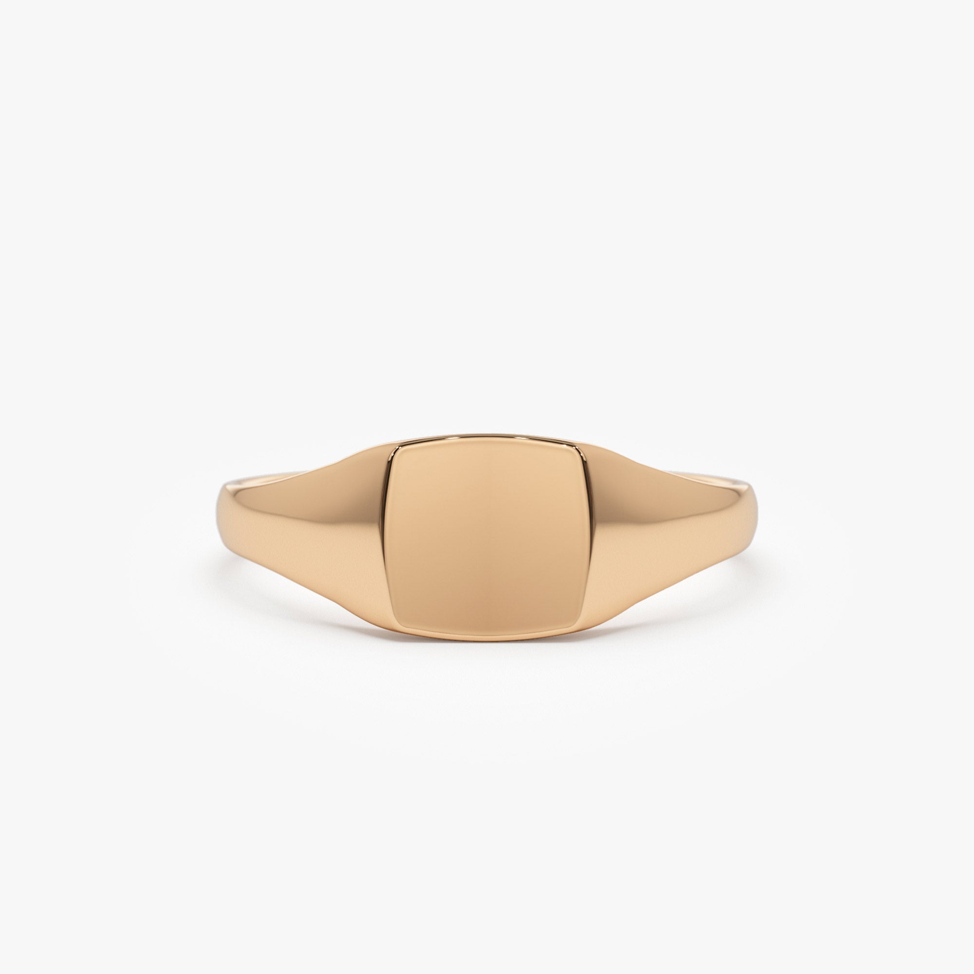 OBFJ1303 - 14k Gold Square Signet Ring 3