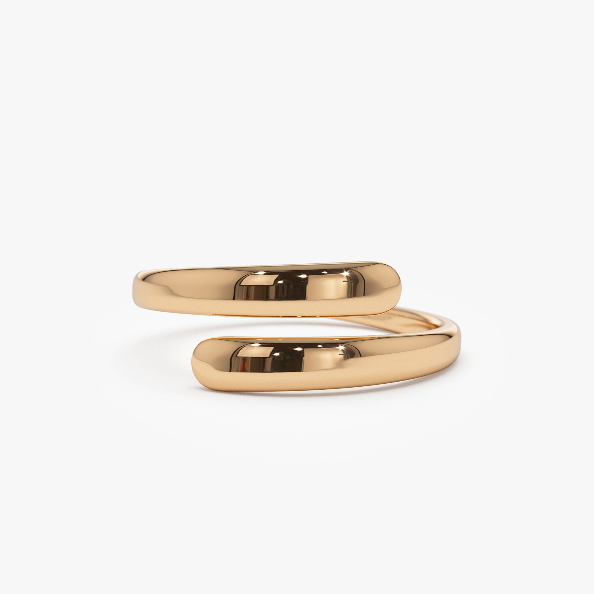 OBFJ1380 - 14K Plain Gold Crossover Ring 5