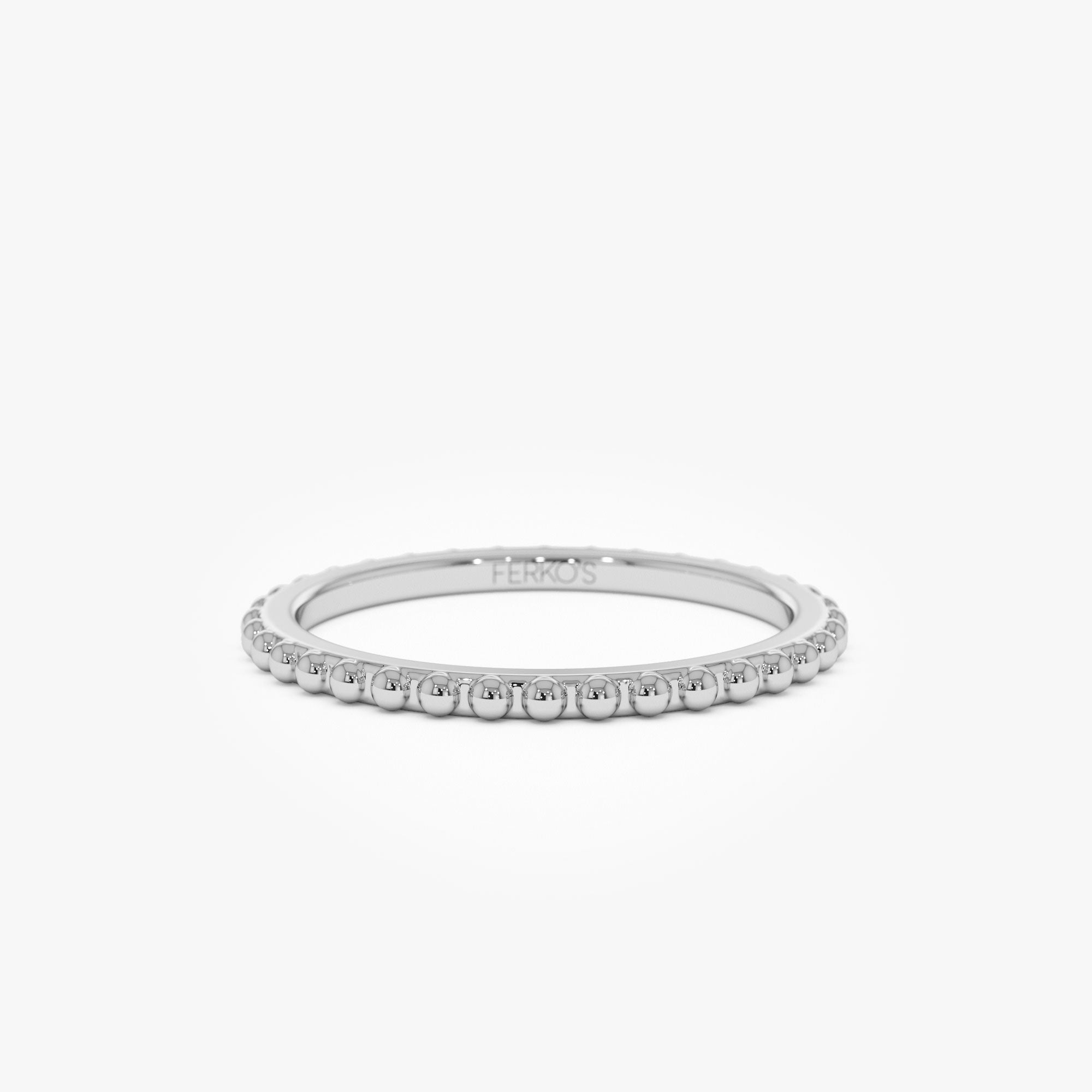 OBFJ0961 - 14k Beaded Wedding Band 8