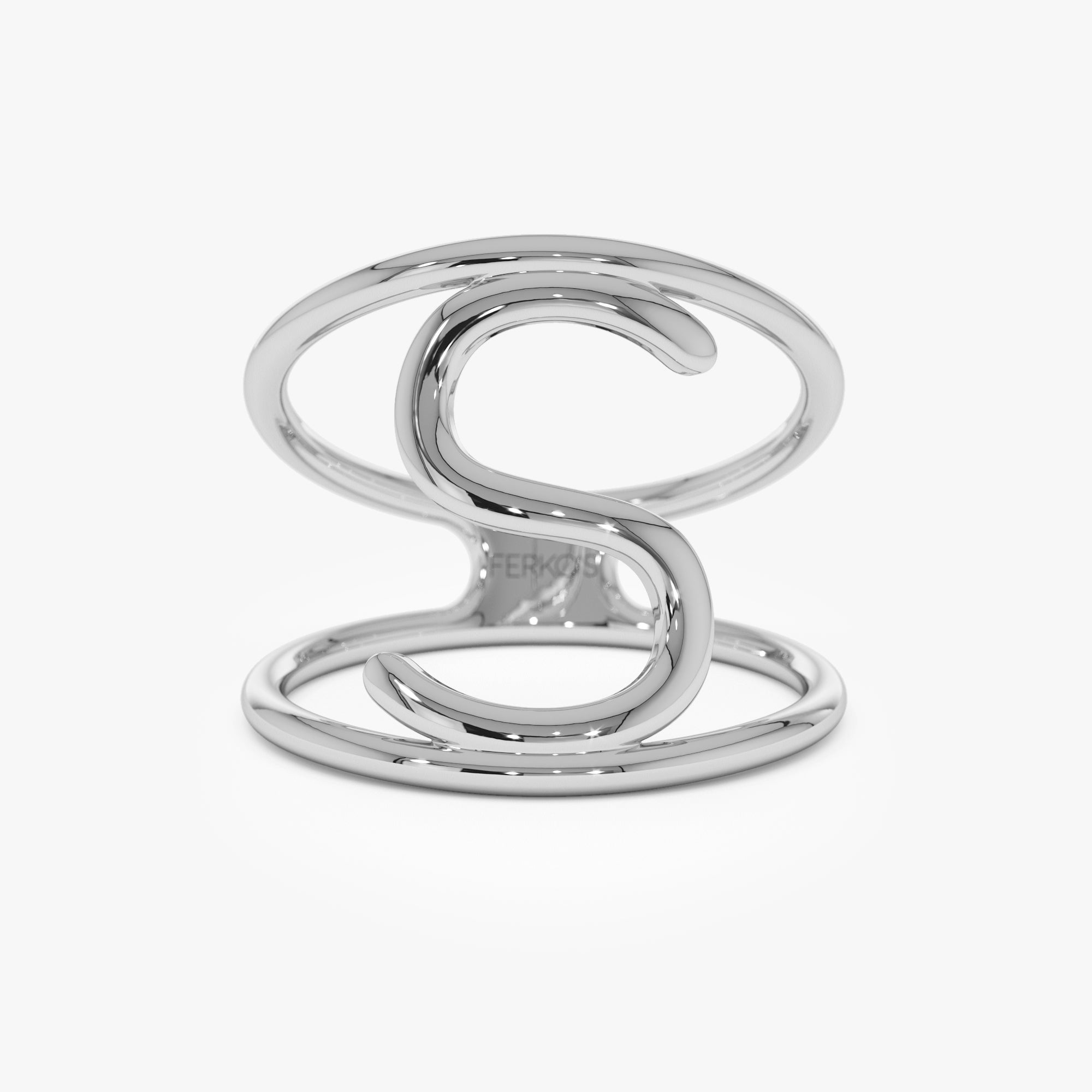 OBFJ1045 - 14K Solid Gold Personalized Initial Ring 6