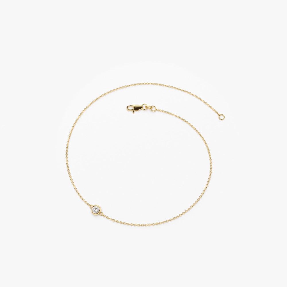 OBFJ1569 - 14K Dainty Diamond Solitaire Bracelet 6