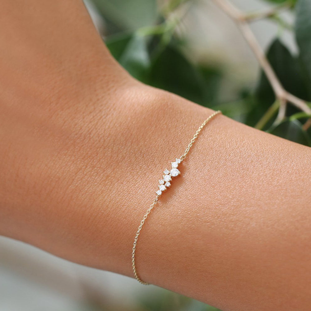 OBFJ1721 - 14k Diamond Cluster Bracelet 4
