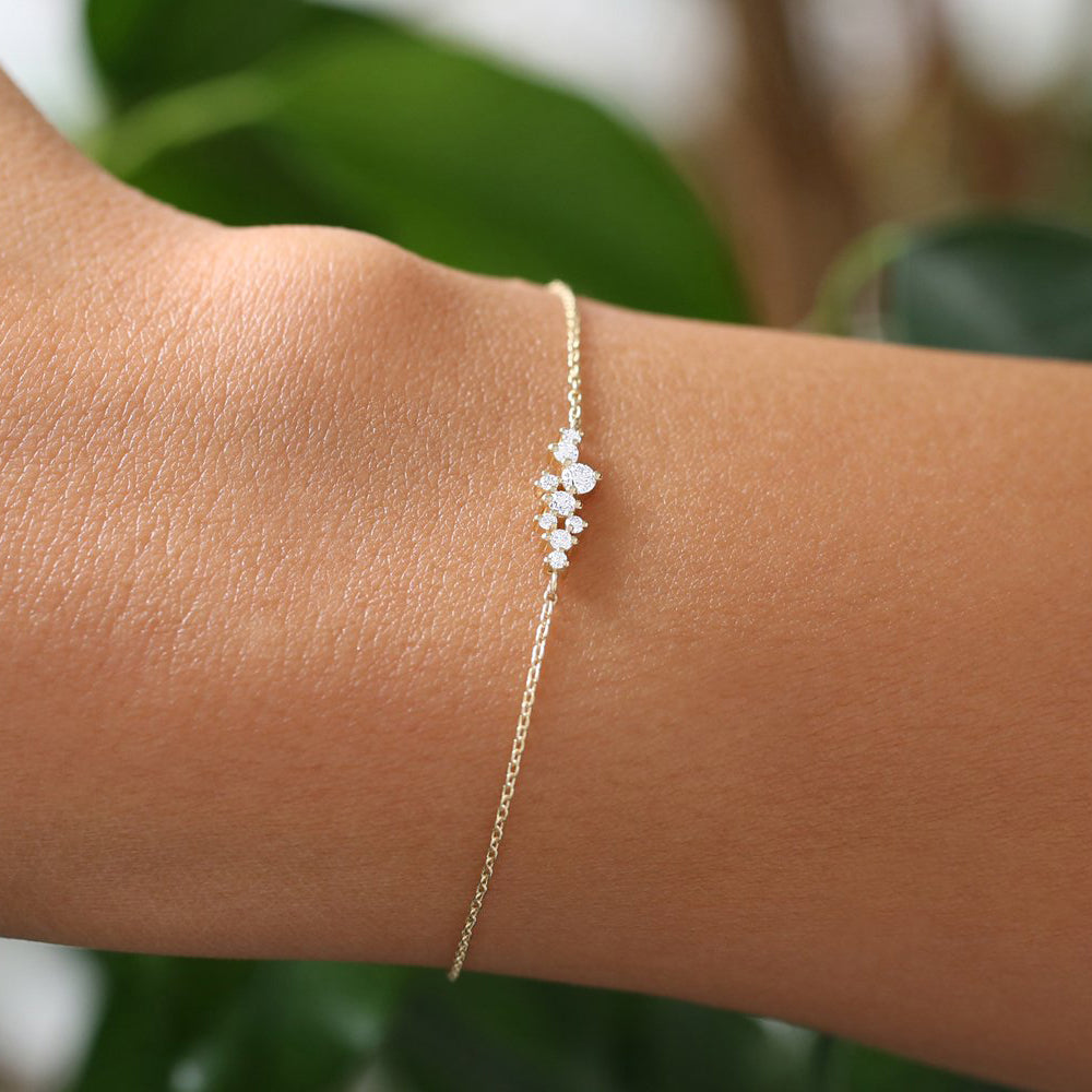 OBFJ1721 - 14k Diamond Cluster Bracelet 5