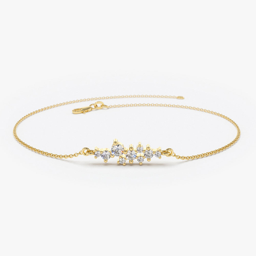 OBFJ1721 - 14k Diamond Cluster Bracelet 1