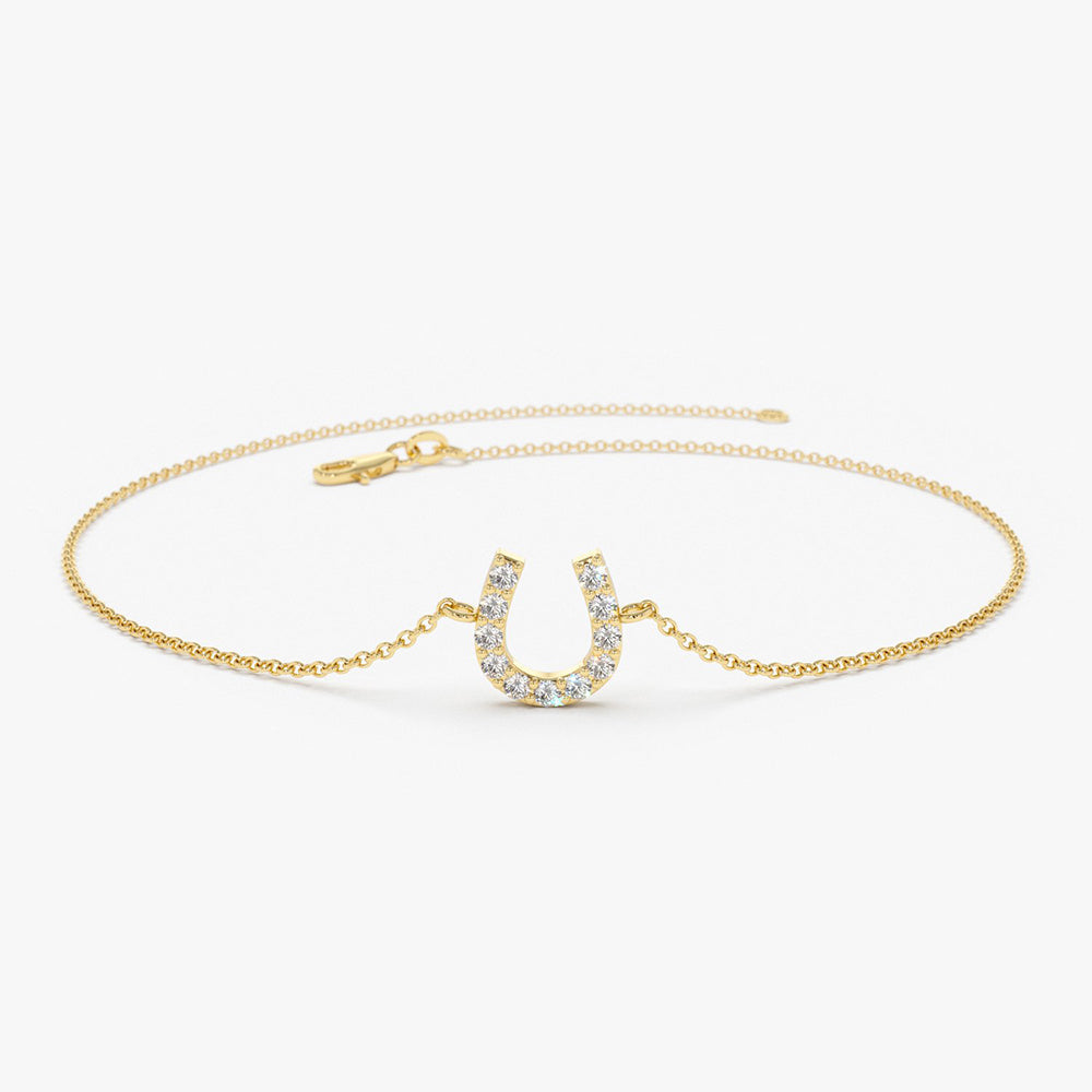 OBFJ1724 - 14k Mini Diamond Horseshoe Bracelet 1