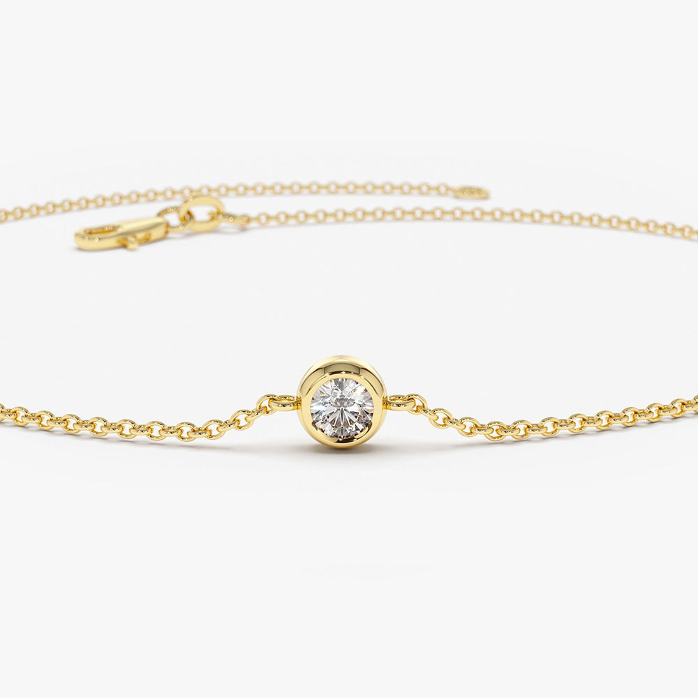 OBFJ2019 - 3 Stone 0.30ctw Diamond by The Yard Solitaire Bracelet bracelets in selectable metal and diamond options - Roselle Jewelry view 7