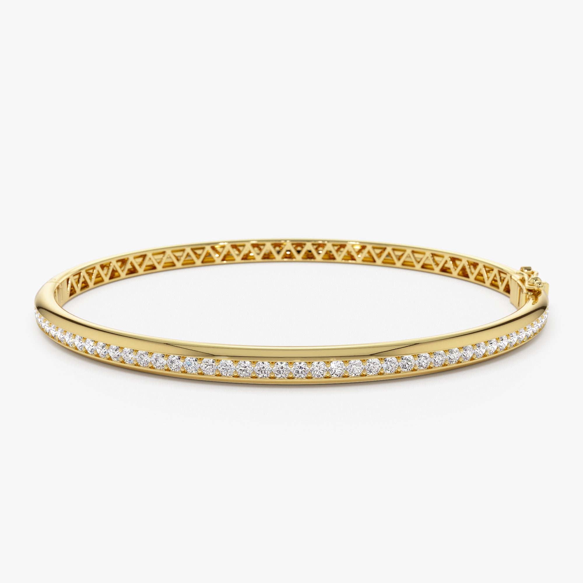 OBFJ1169 - 14k  1.00 Ctw Dome Diamond Bangle Bracelet 1
