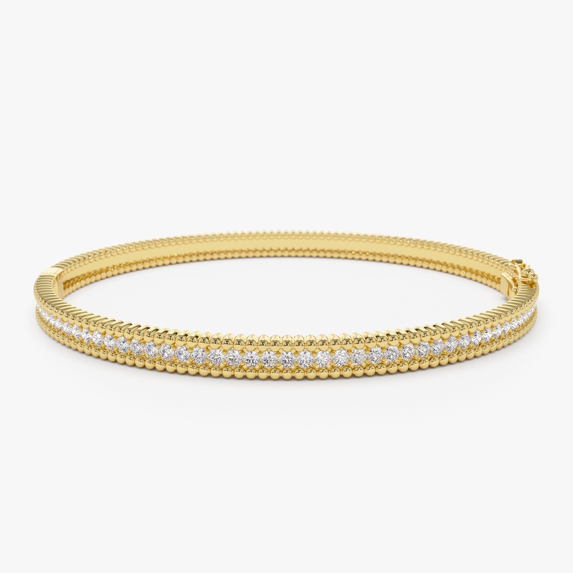 OBFJ1154 - 14k Milgrain Diamond Bangle Bracelet 1