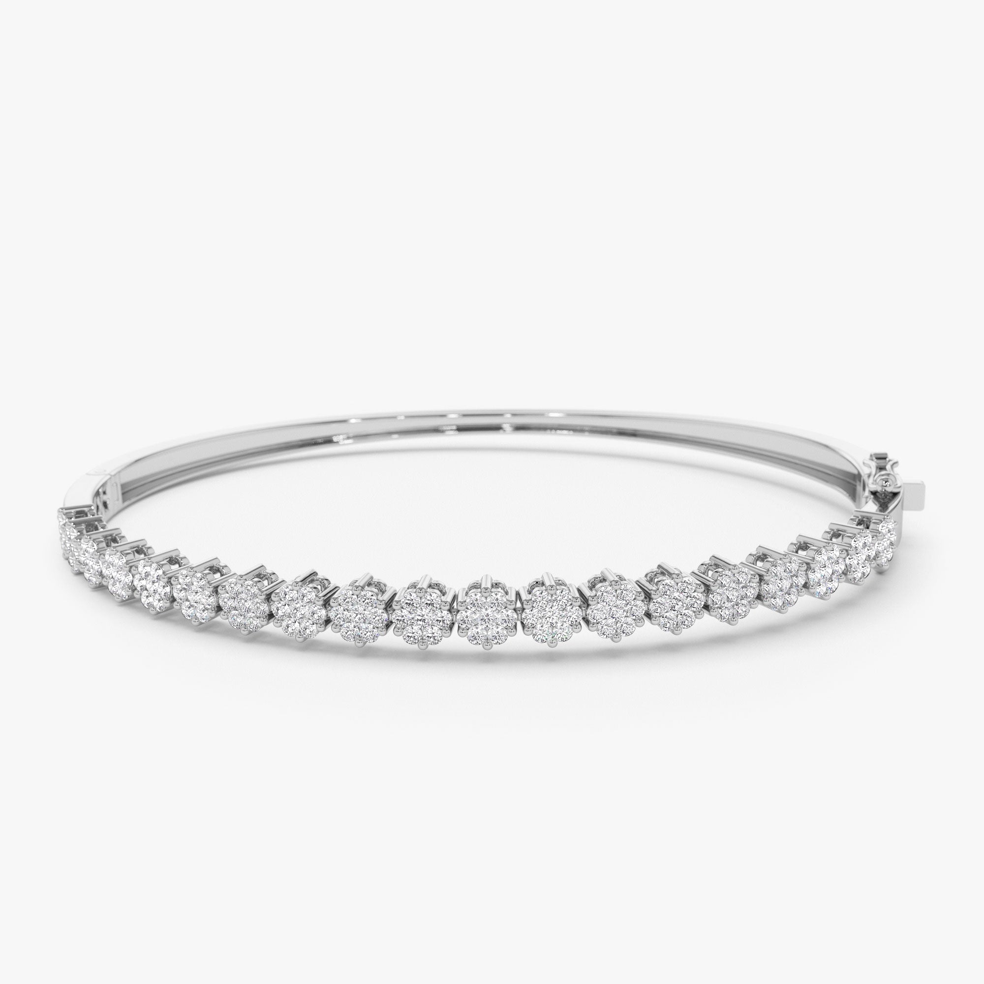OBFJ1114 - 14k 1.15ctw Luxurious Cluster Diamond Bangle 8