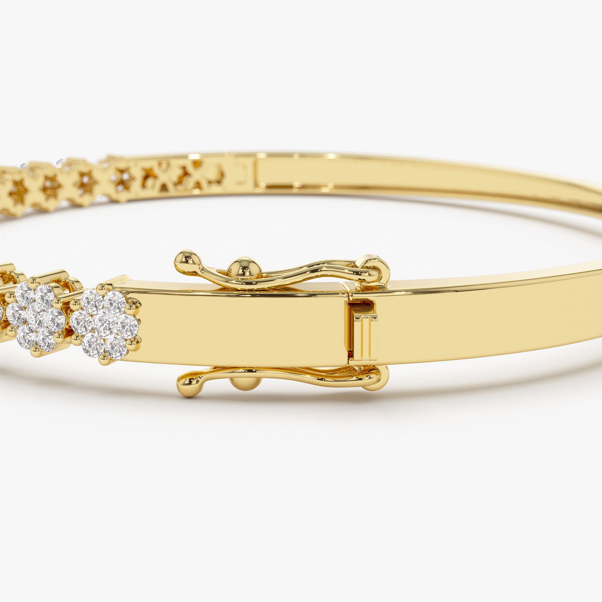 OBFJ1114 - 14k 1.15ctw Luxurious Cluster Diamond Bangle 10