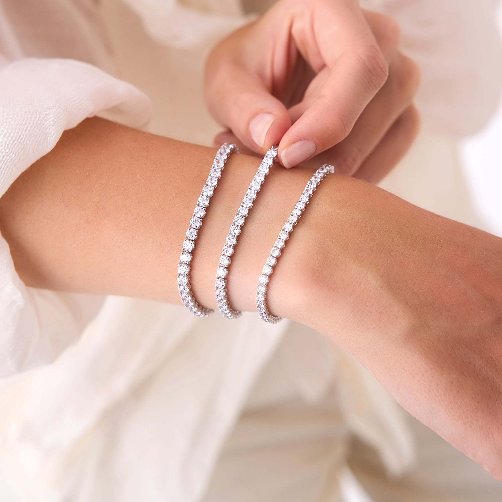 OBFJ0444 - 7.00ctw 14k Round Shaped Lab Grown Diamond Tennis Bracelet - Emily 3