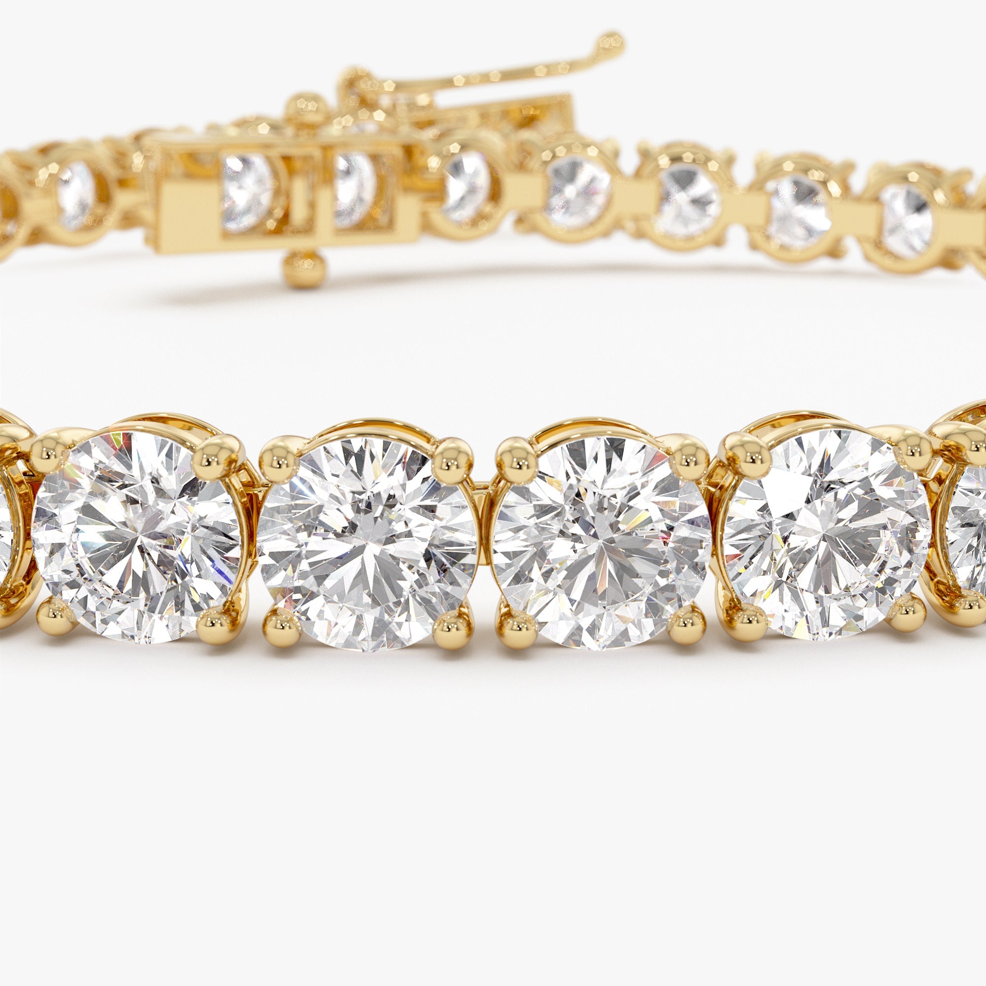 OBFJ0444 - 7.00ctw 14k Round Shaped Lab Grown Diamond Tennis Bracelet - Emily 6