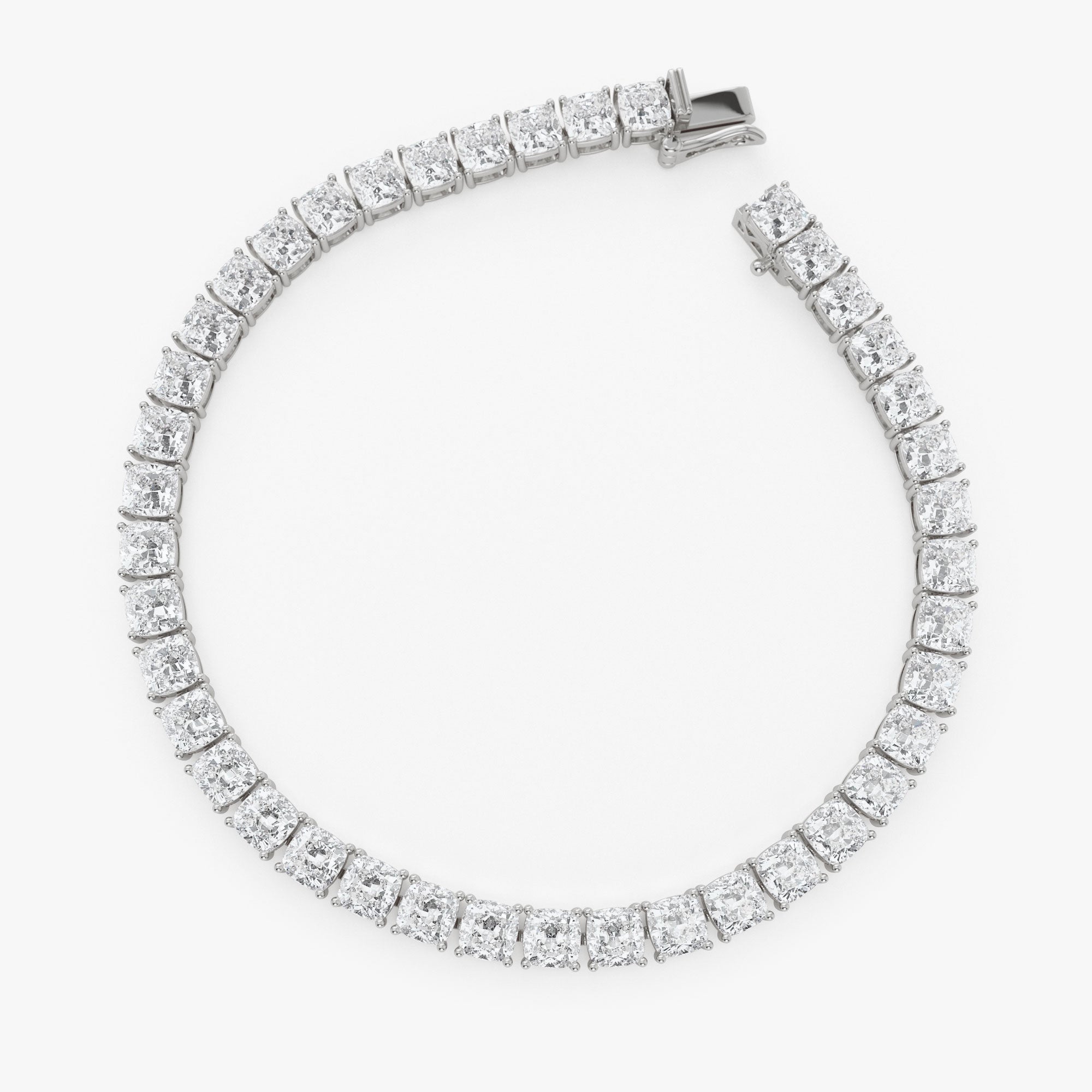 OBFJ0343 - 15.75 ctw 14k Lab Grown Cushion Cut Diamond Tennis Bracelet - Erin 5