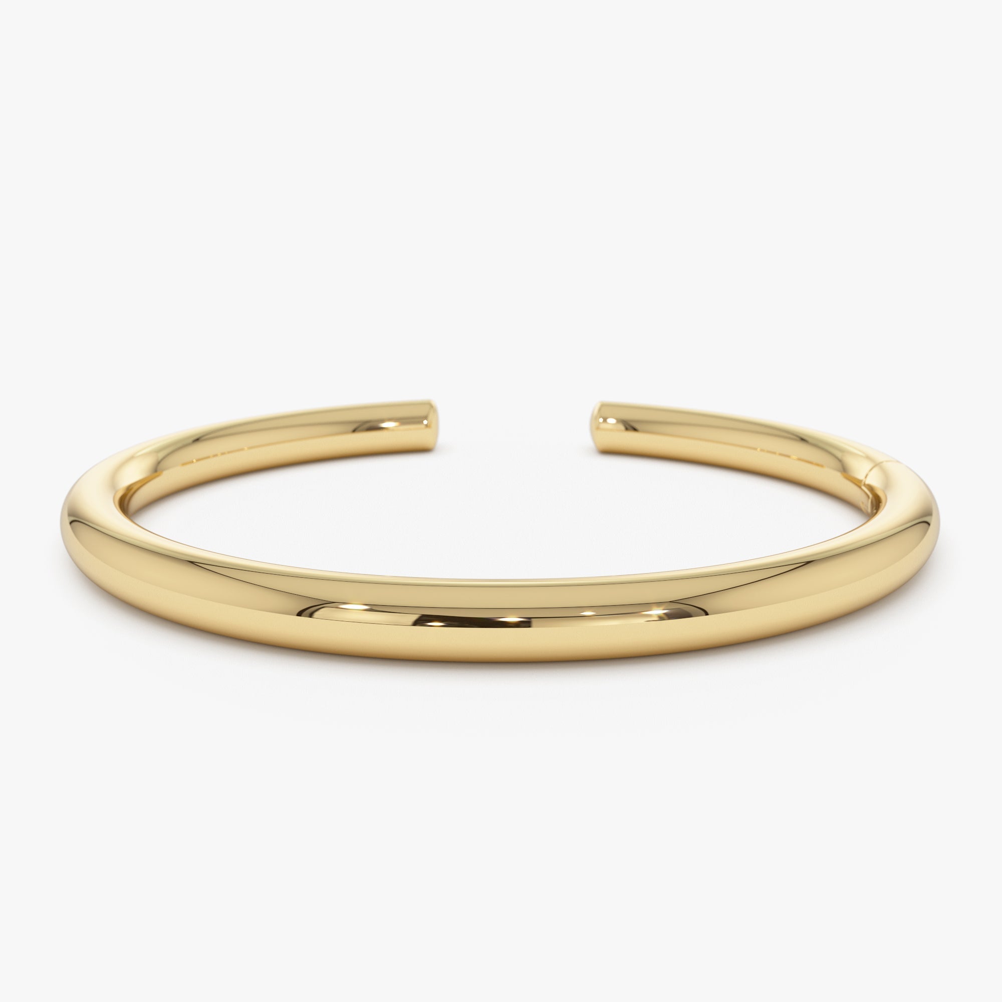 OBFJ0450 - 14K Gold 5MM Thick Open Cuff Bangle Bracelet 1
