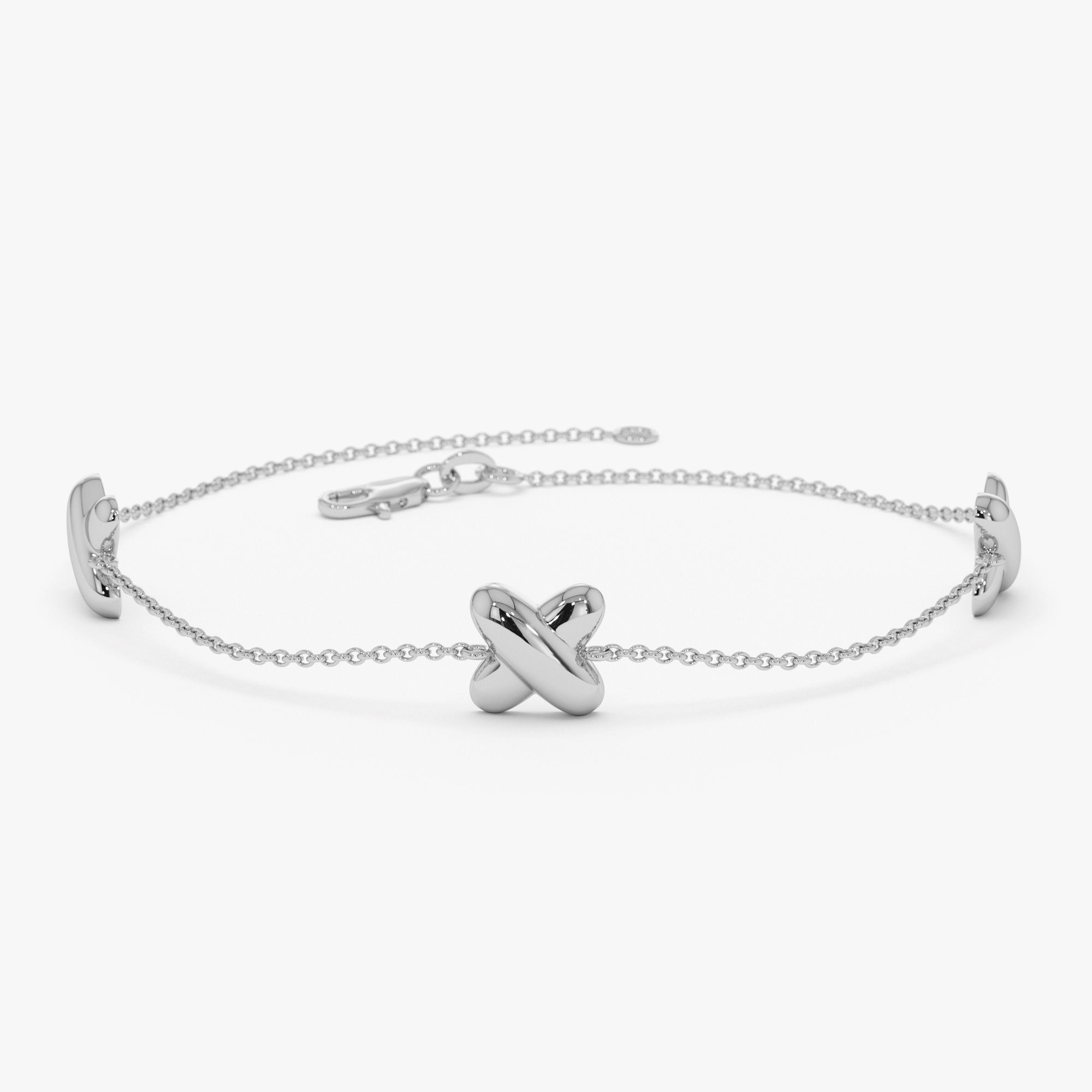 OBFJ0355 - 14k Gold Minimalist X Station Bracelet 6