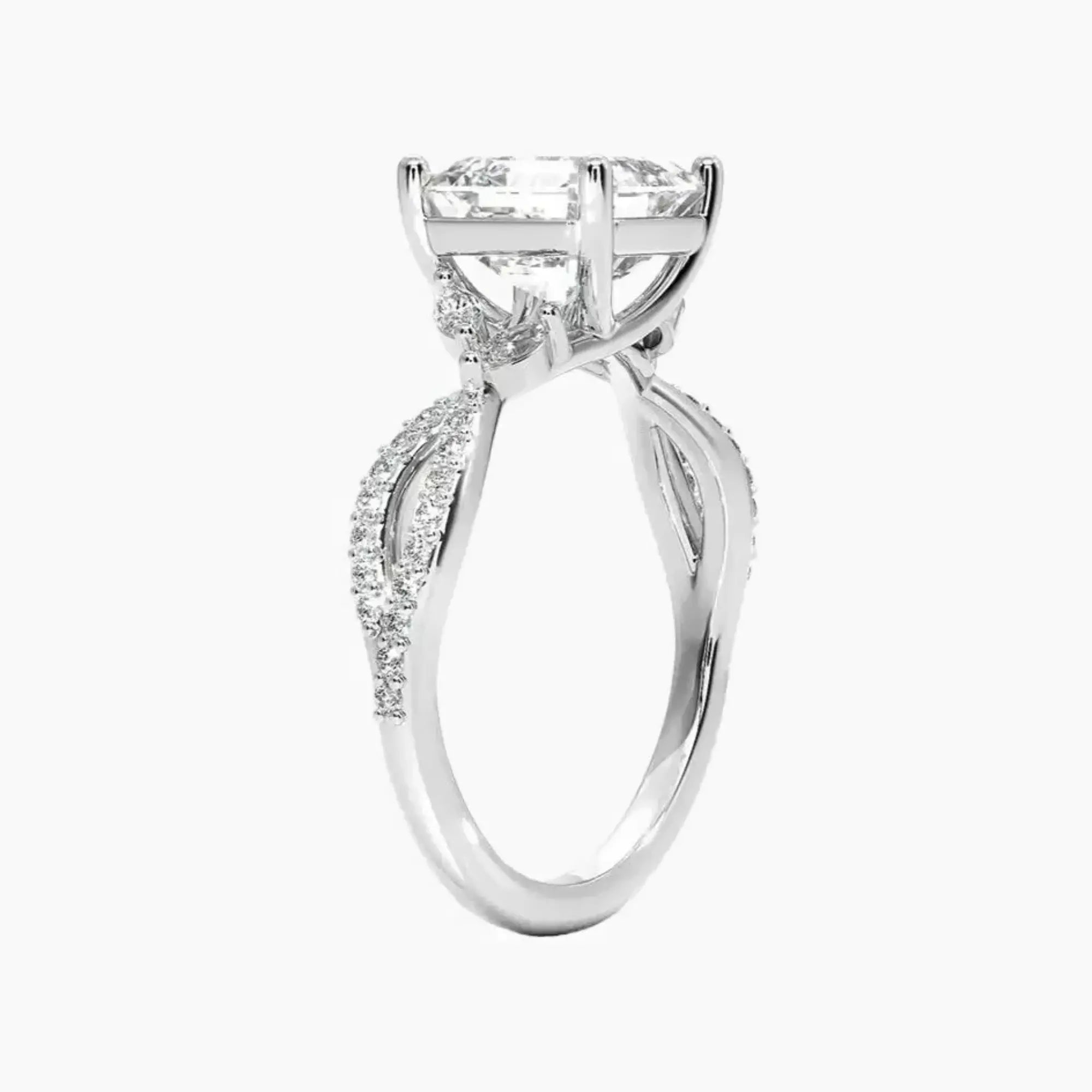 OBSER231 - Amara Luxe Adorned Asscher engagement ring setting view 2