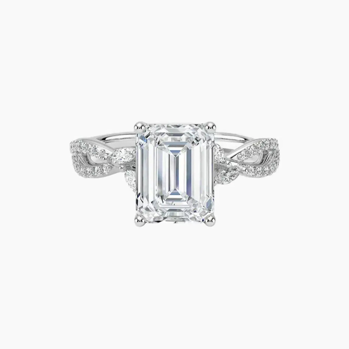 OBSER232 - Amara Luxe Adorned Emerald engagement ring setting view 1