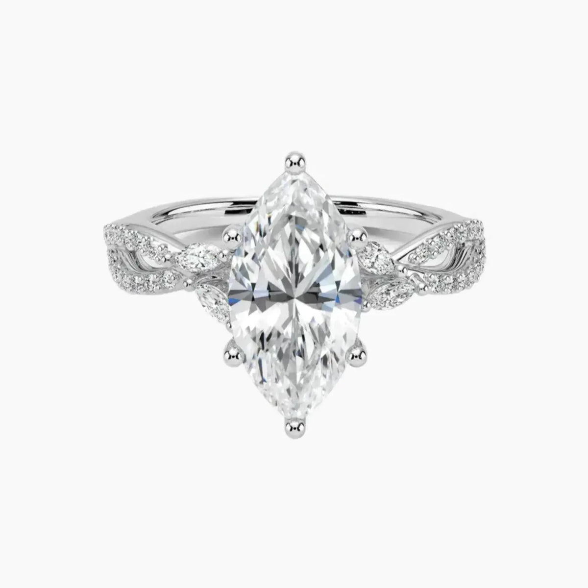 OBSER032 - Amara Luxe Adorned Marquise engagement ring setting view 1