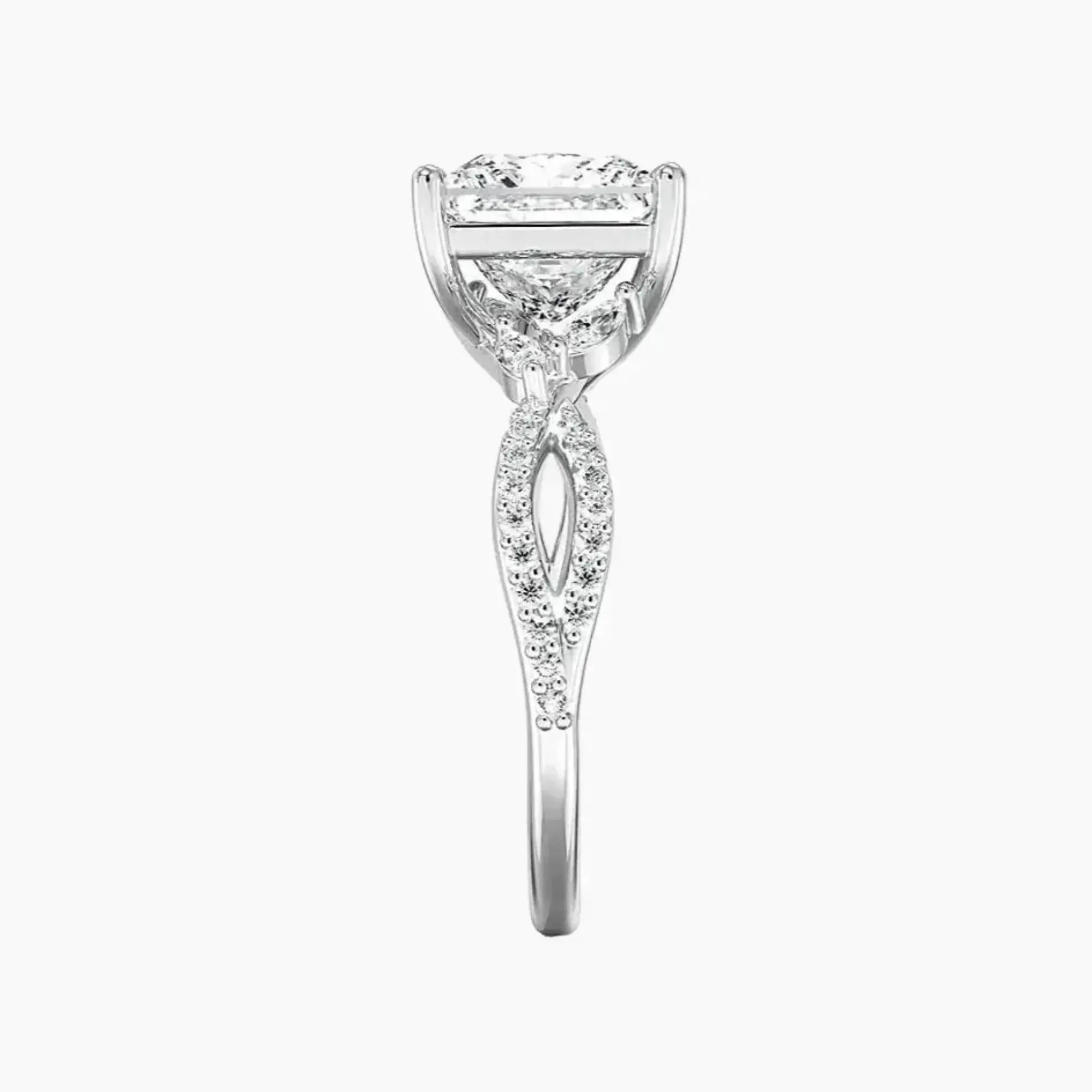OBSER233 - Amara Luxe Adorned Princess engagement ring setting view 3