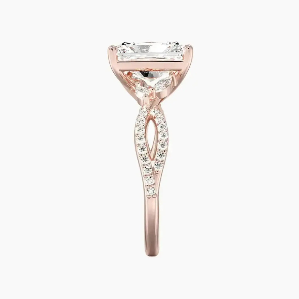 OBSER230 - Amara Luxe Adorned Radiant engagement ring setting view 6
