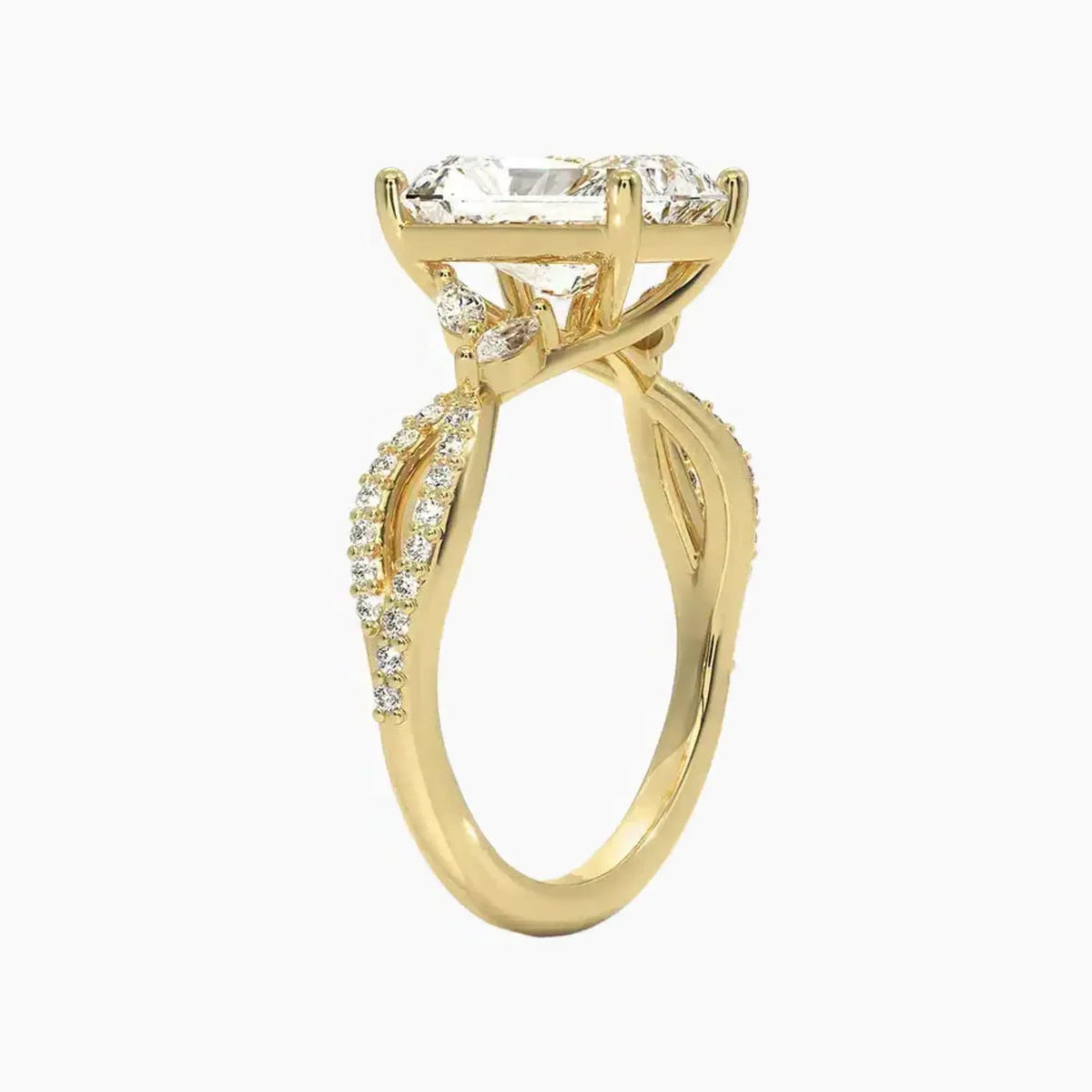 OBSER230 - Amara Luxe Adorned Radiant engagement ring setting view 8