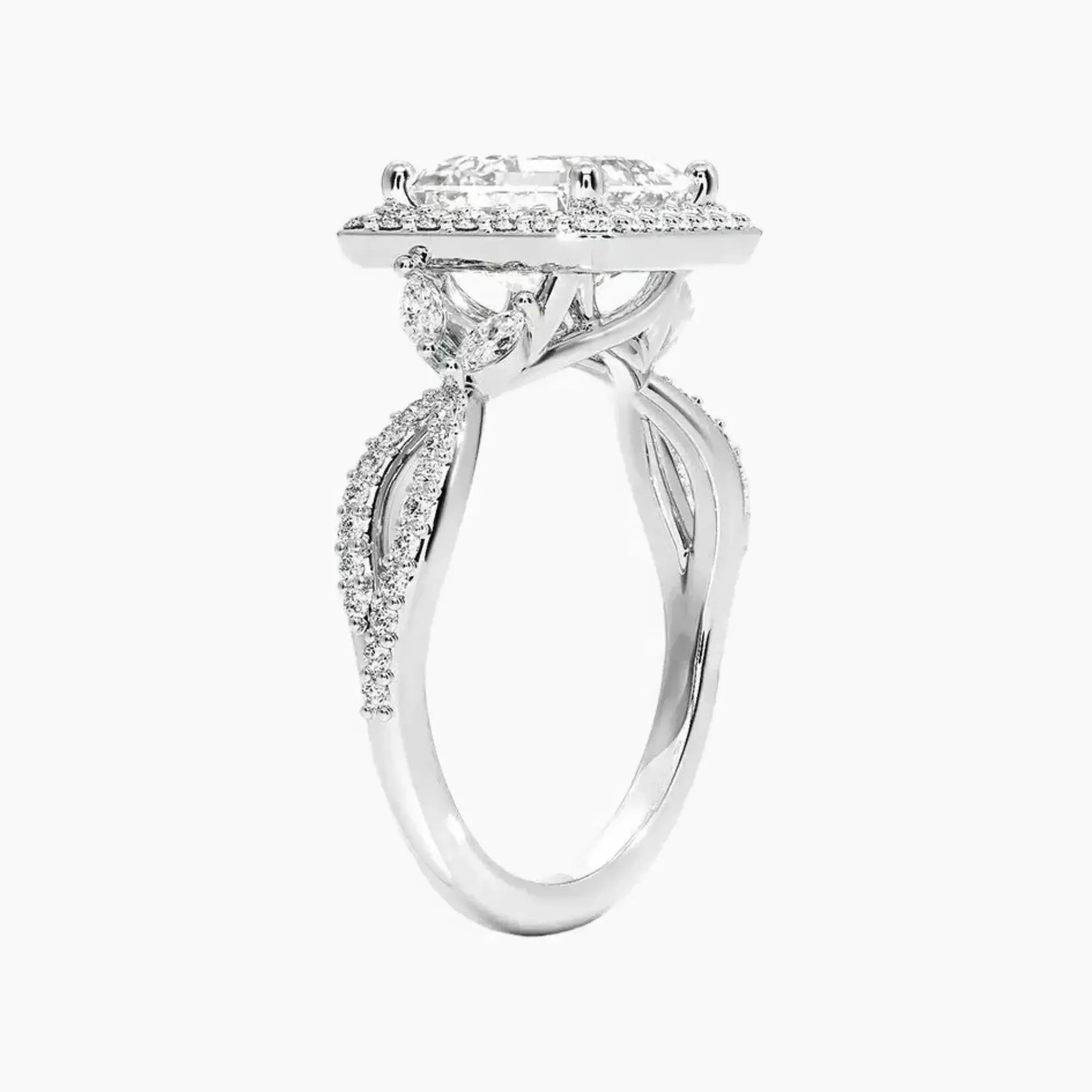 OBSER485 - Nerissa Halo Asscher engagement ring setting view 2