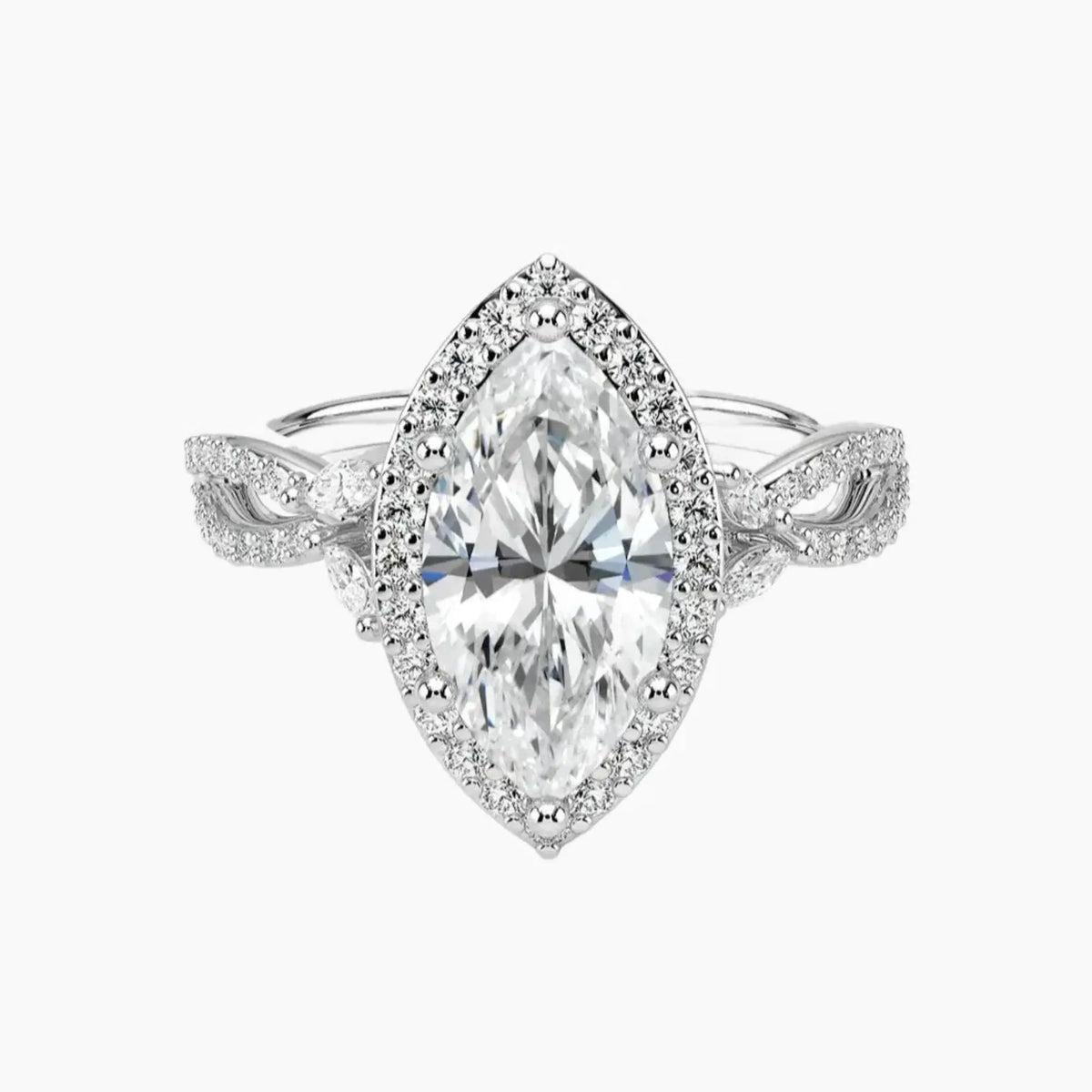 OBSER486 - Nerissa Halo Marquise engagement ring setting view 1