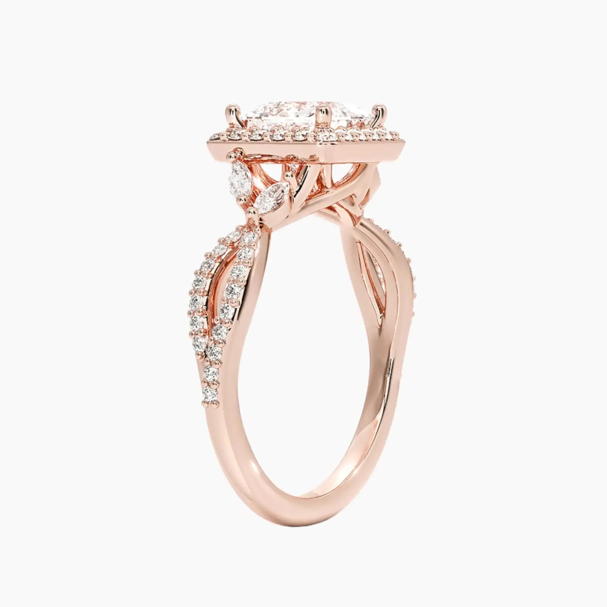 OBSER488 - Nerissa Halo Princess engagement ring setting view 5
