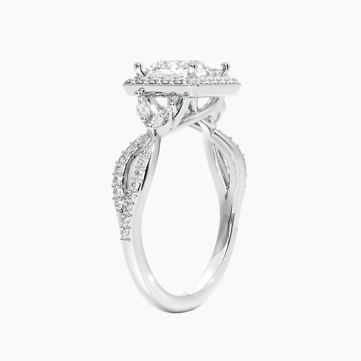 OBSER488 - Nerissa Halo Princess engagement ring setting view 2