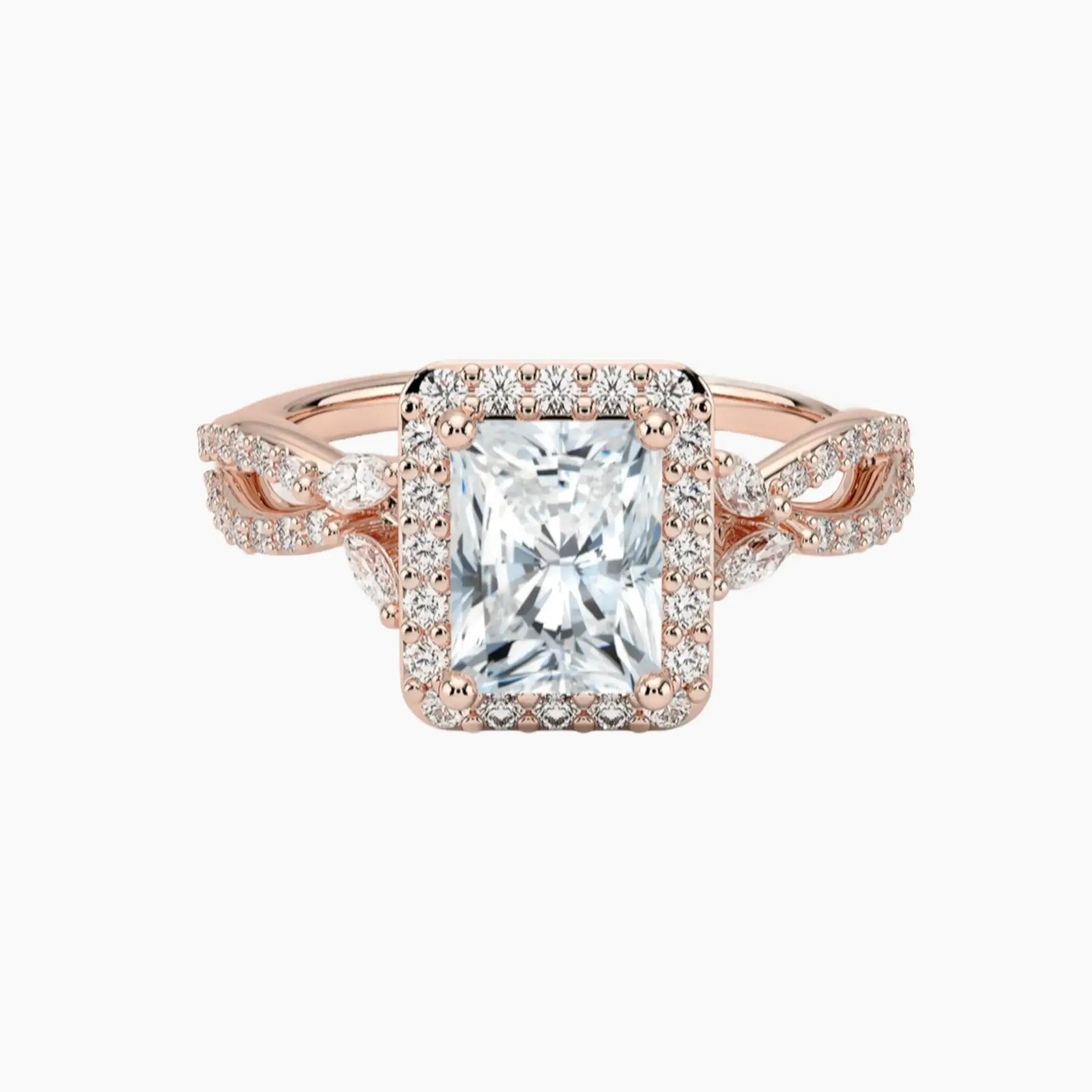 OBSER484 - Nerissa Halo Radiant engagement ring setting view 4