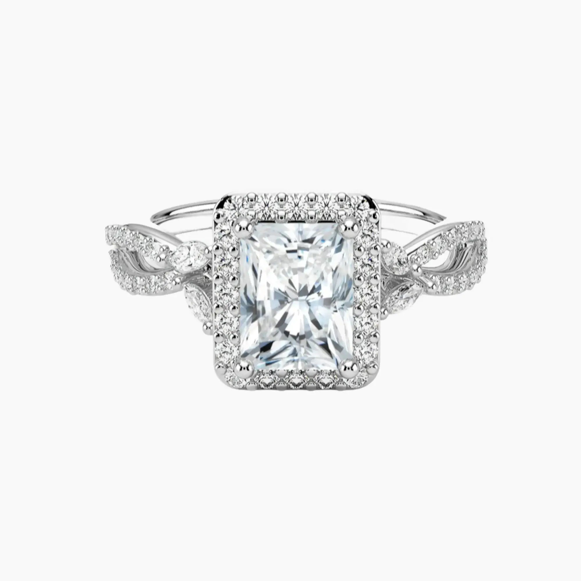 OBSER484 - Nerissa Halo Radiant engagement ring setting view 1