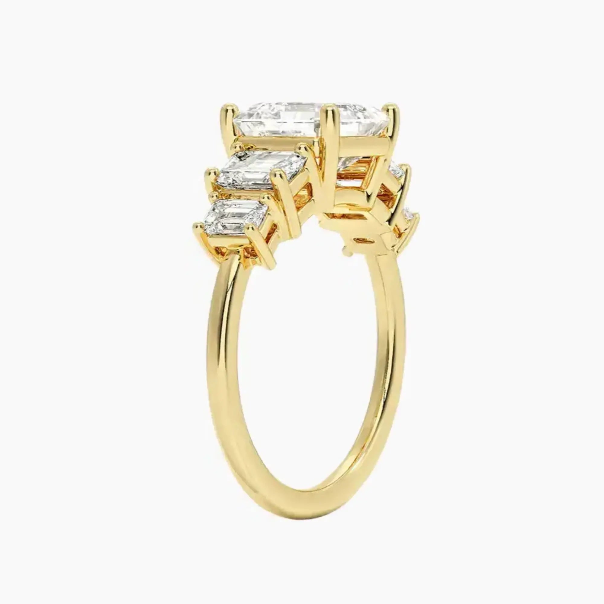 OBSER310 - Katerina Five Stone Asscher engagement ring setting view 8