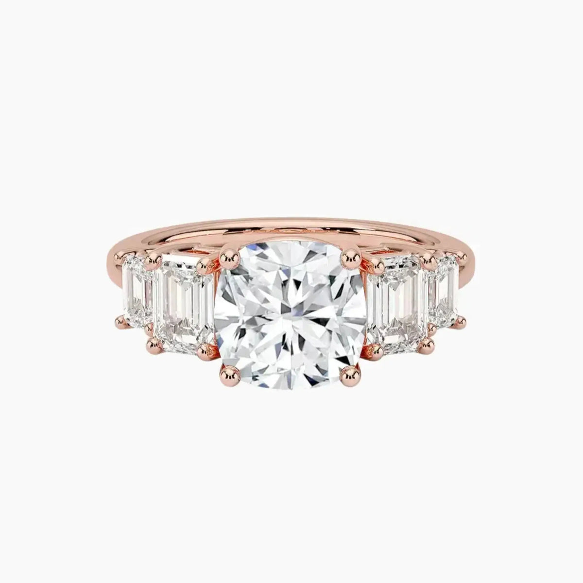 OBSER315 - Katerina Five Stone Cushion engagement ring setting view 4