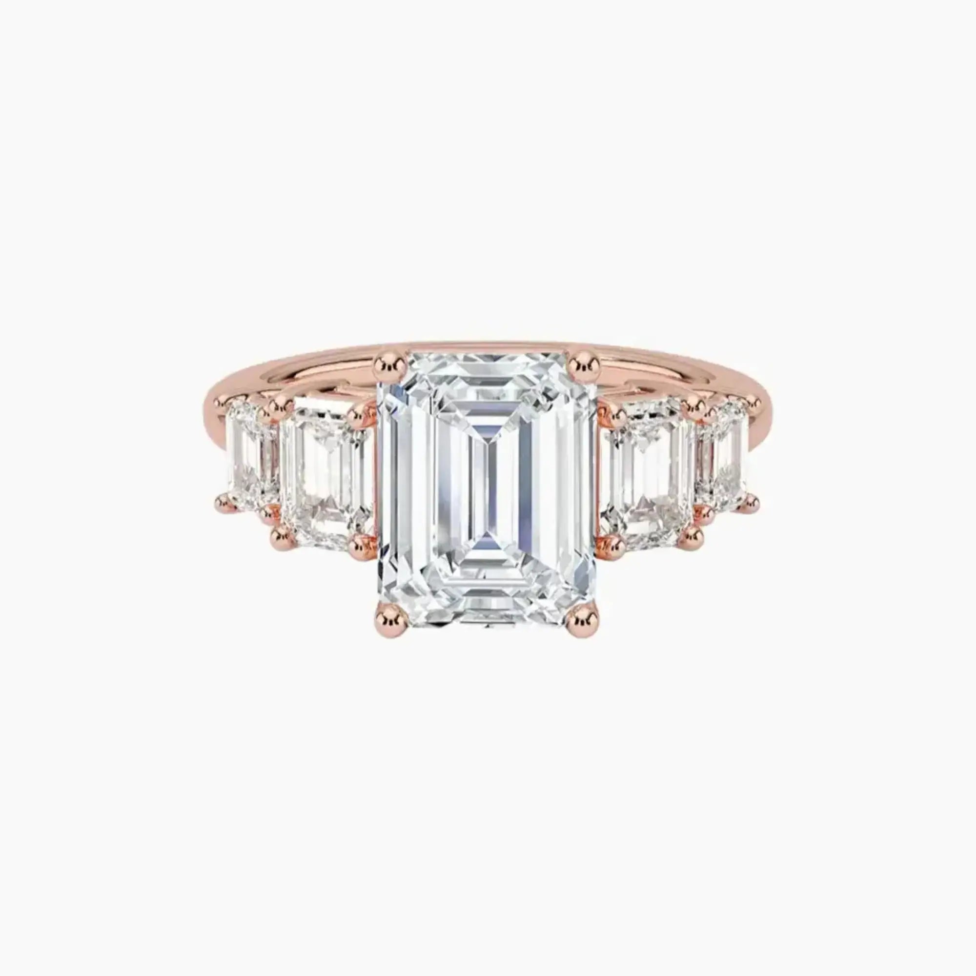 OBSER312 - Katerina Five Stone Emerald engagement ring setting view 4