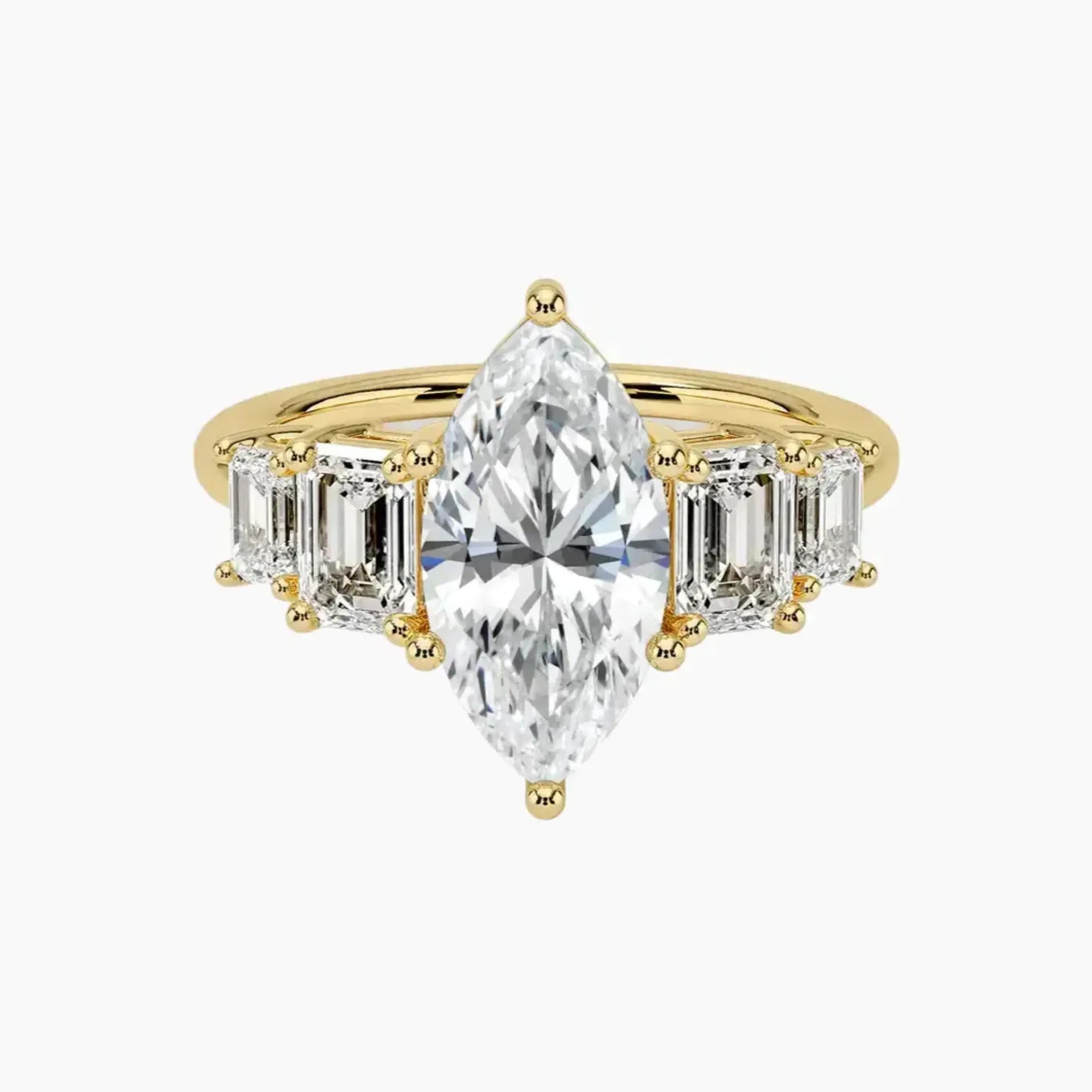 OBSER311 - Katerina Five Stone Marquise engagement ring setting view 7