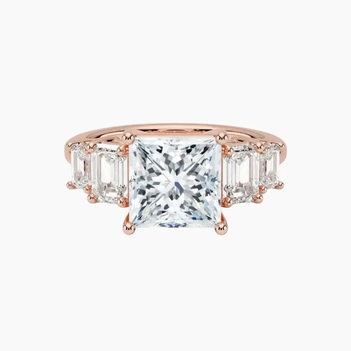 OBSER313 - Katerina Five Stone Princess engagement ring setting view 4