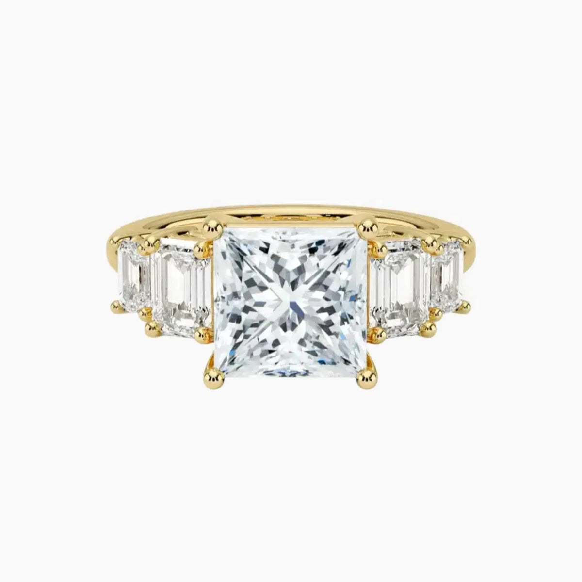 OBSER313 - Katerina Five Stone Princess engagement ring setting view 7