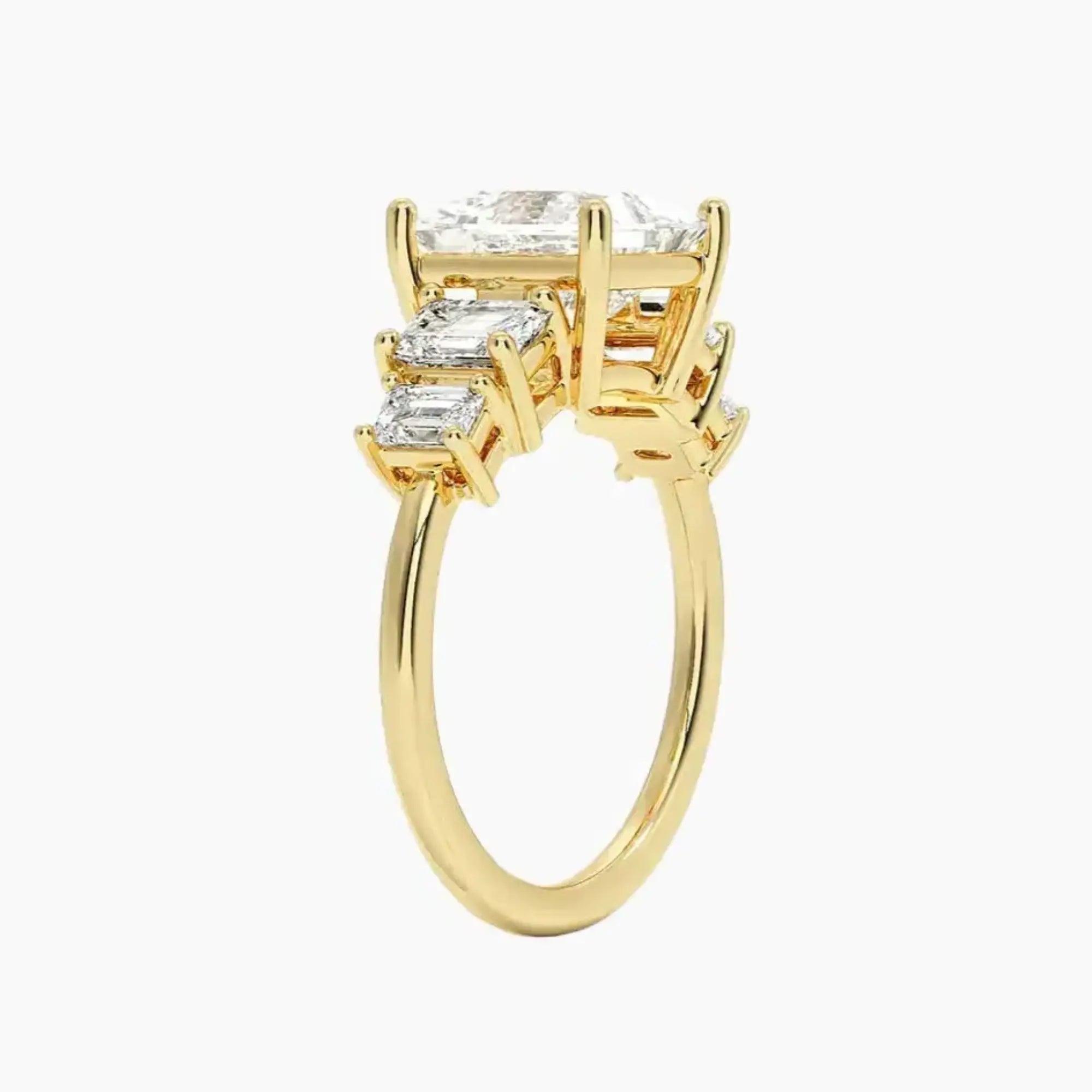 OBSER313 - Katerina Five Stone Princess engagement ring setting view 8