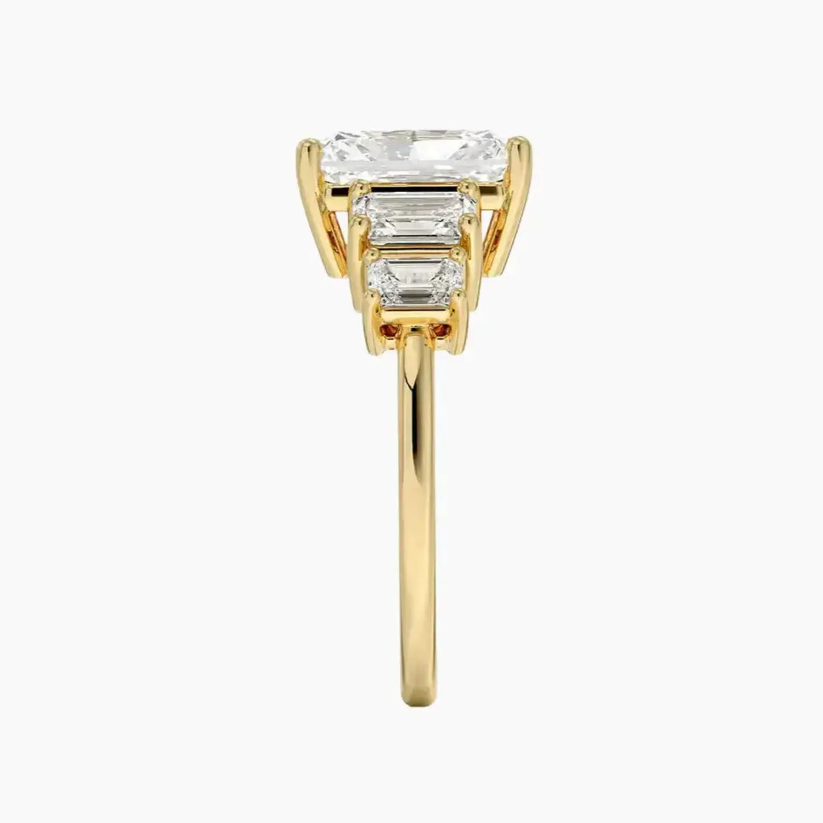 OBSER309 - Katerina Five Stone Radiant engagement ring setting view 9