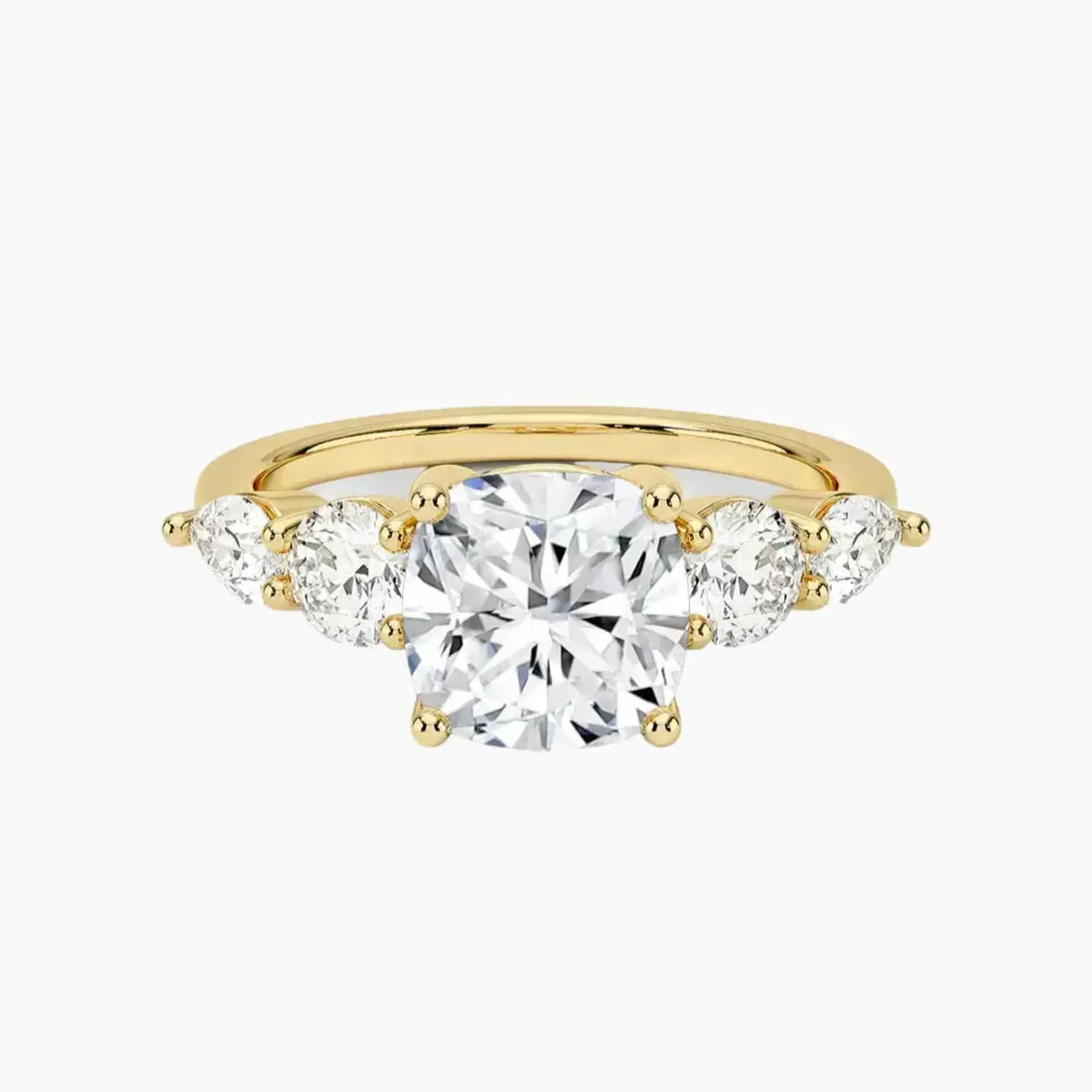 OBSER306 - Daria Five Stone Cushion engagement ring setting view 7