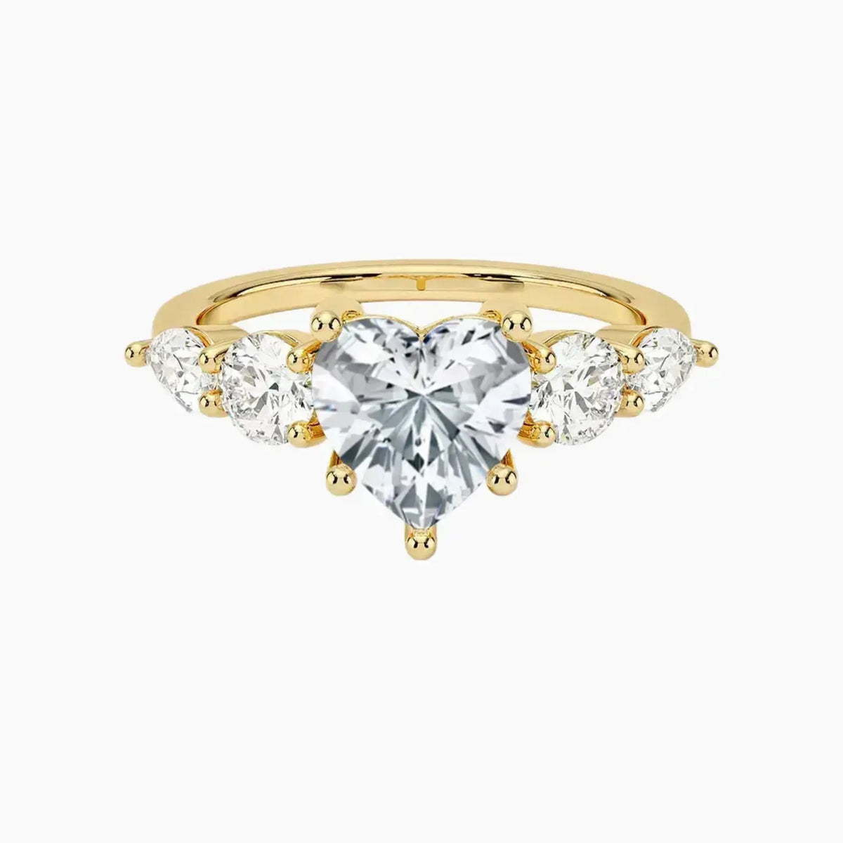 OBSER299 - Daria Five Stone Heart engagement ring setting view 7
