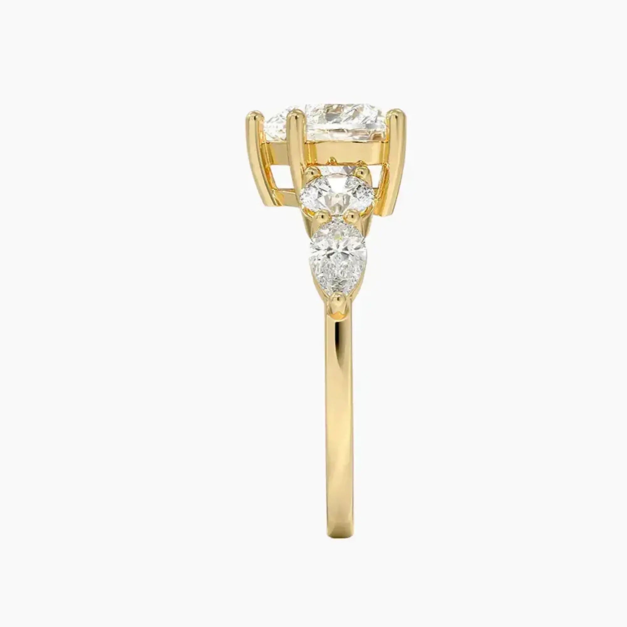 OBSER299 - Daria Five Stone Heart engagement ring setting view 9