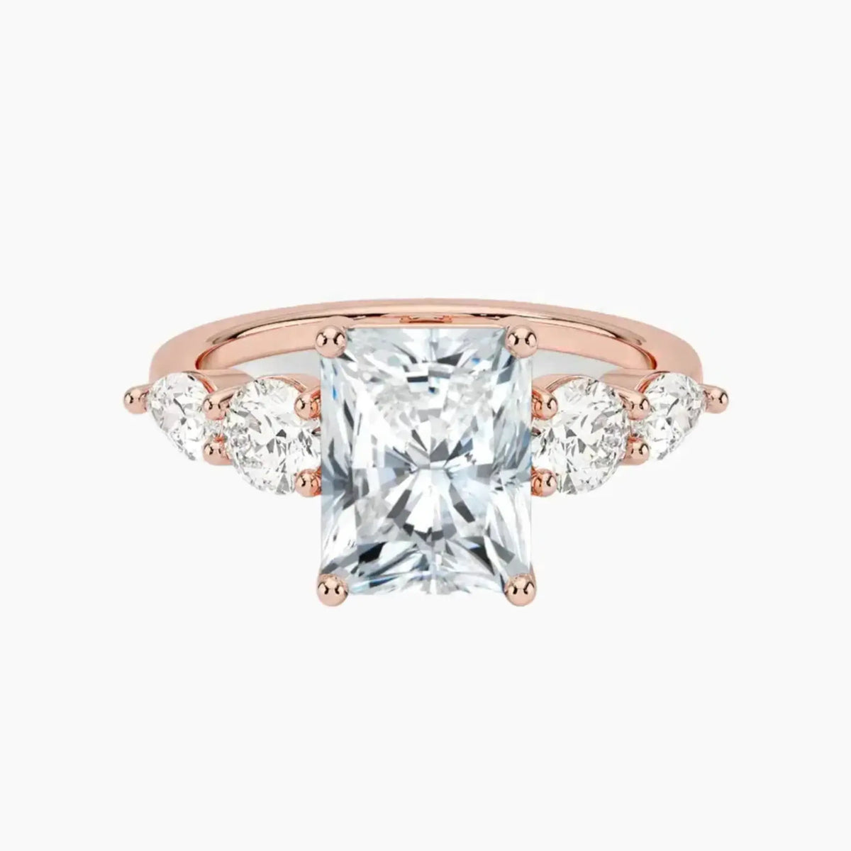 OBSER300 - Daria Five Stone Radiant engagement ring setting view 4