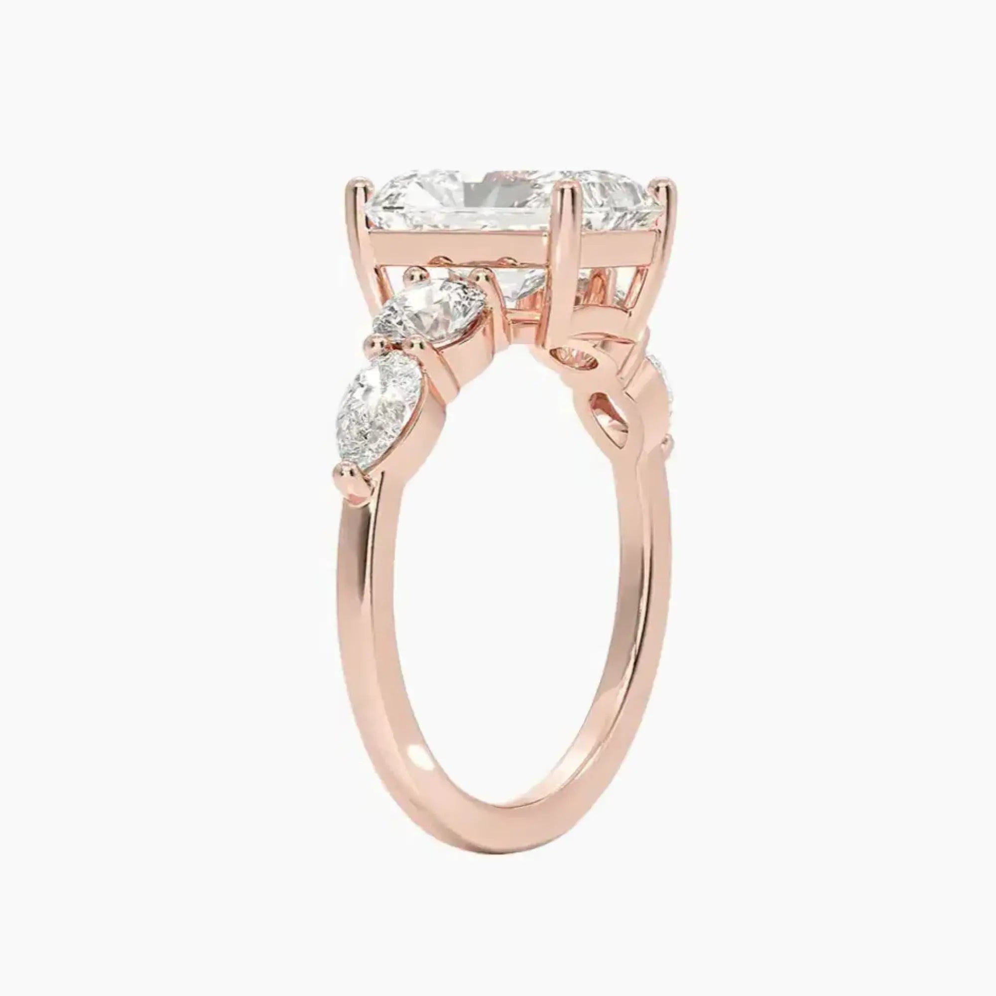 OBSER300 - Daria Five Stone Radiant engagement ring setting view 5