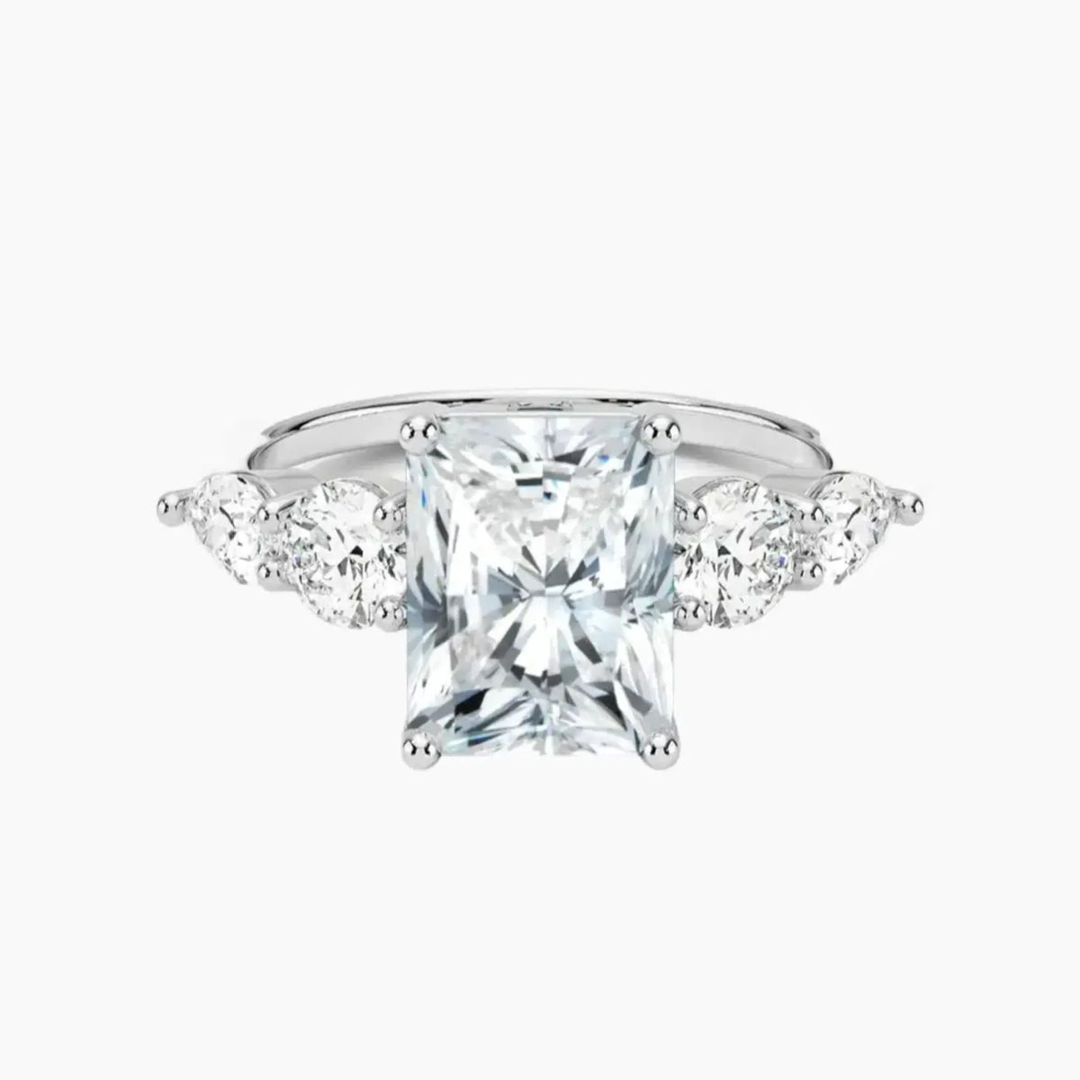 OBSER300 - Daria Five Stone Radiant engagement ring setting view 1
