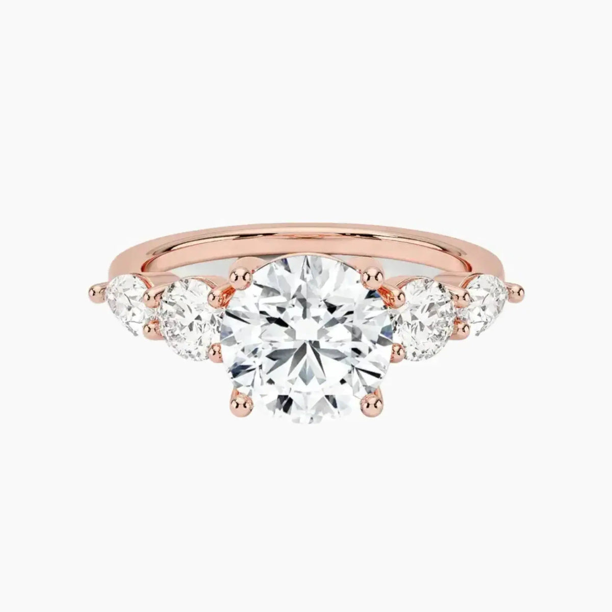 OBSER308 - Daria Five Stone Round engagement ring setting view 4