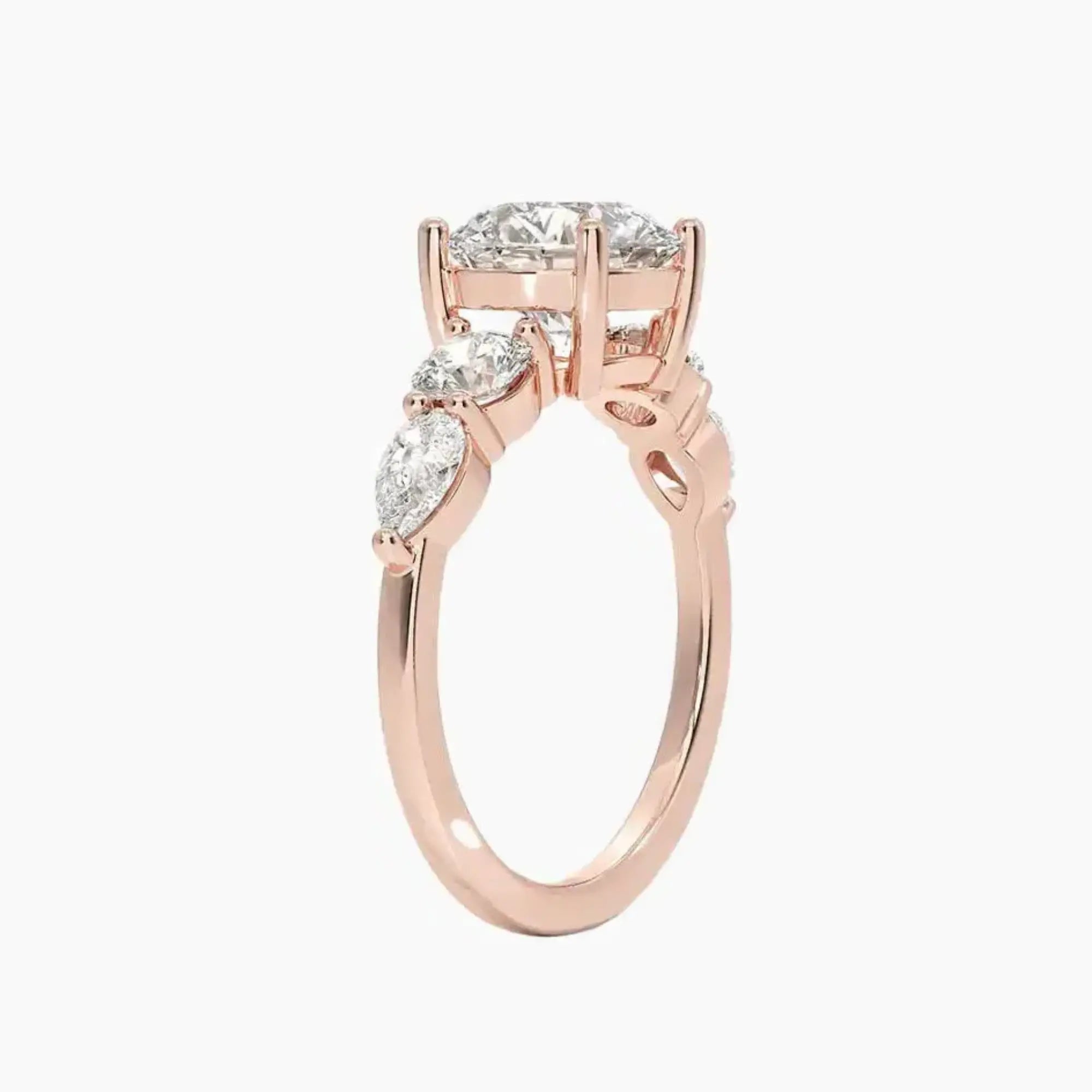 OBSER308 - Daria Five Stone Round engagement ring setting view 5