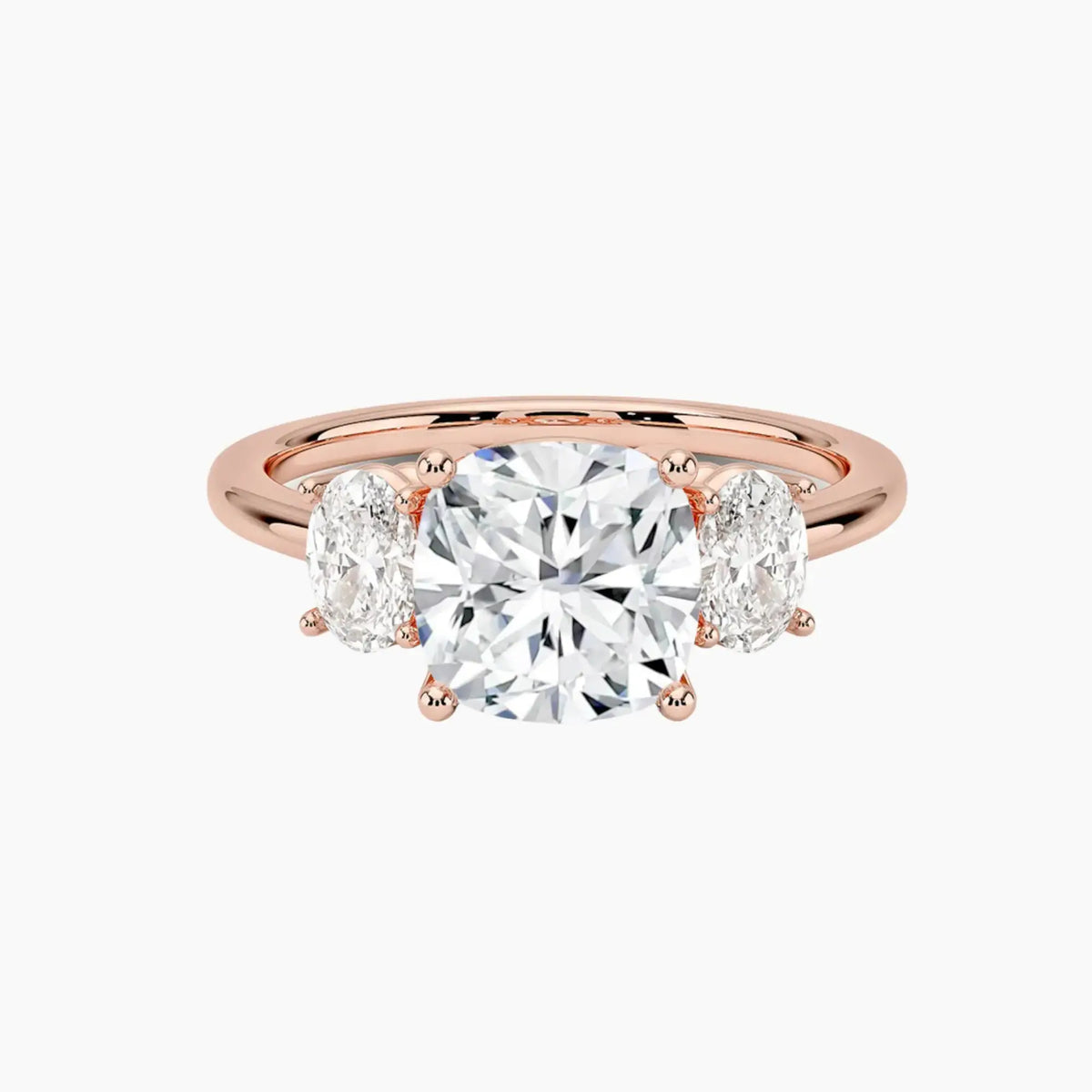 OBSER572 - Liora Three Stone Cushion engagement ring setting view 4