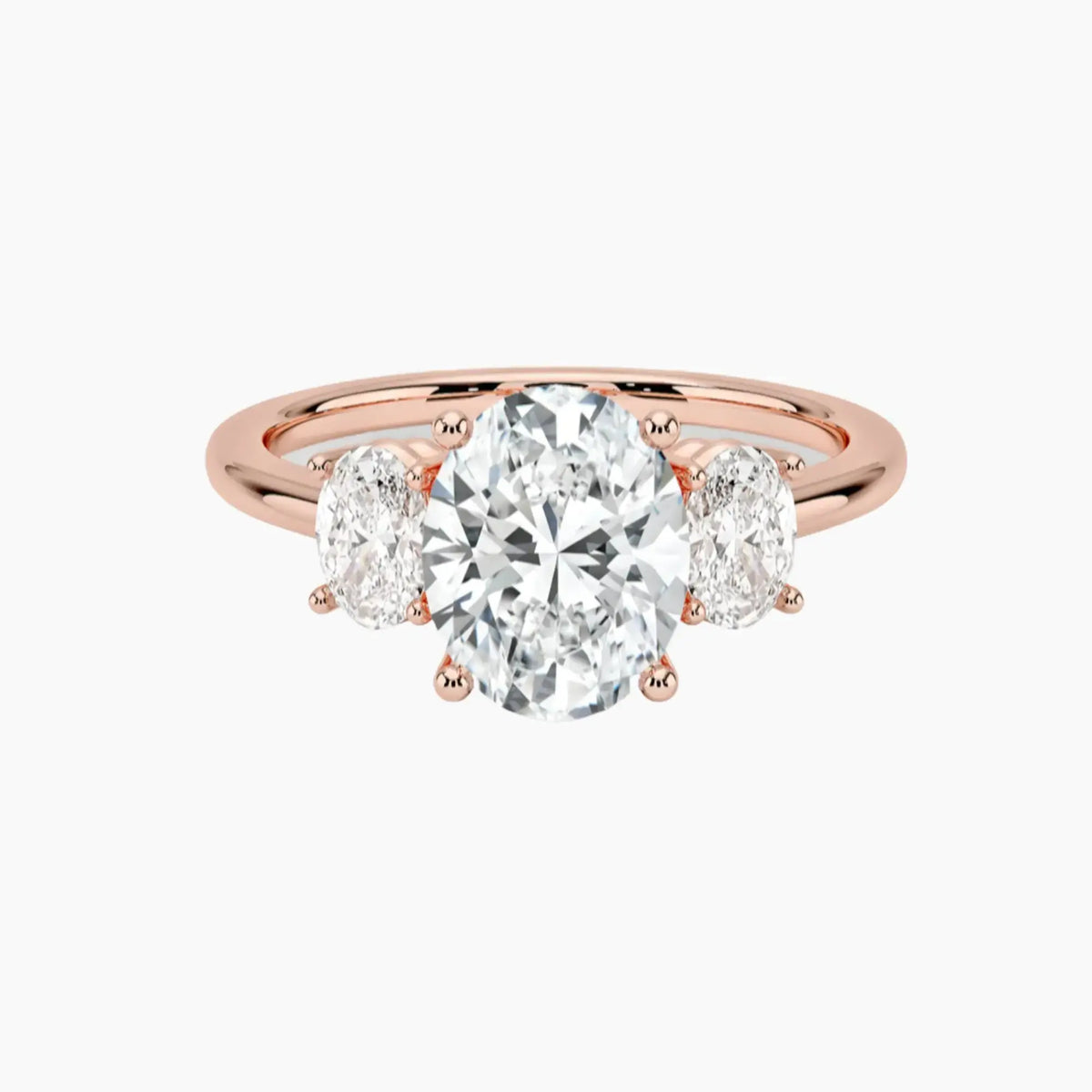OBSER180 - Liora Three Stone Oval engagement ring setting view 4