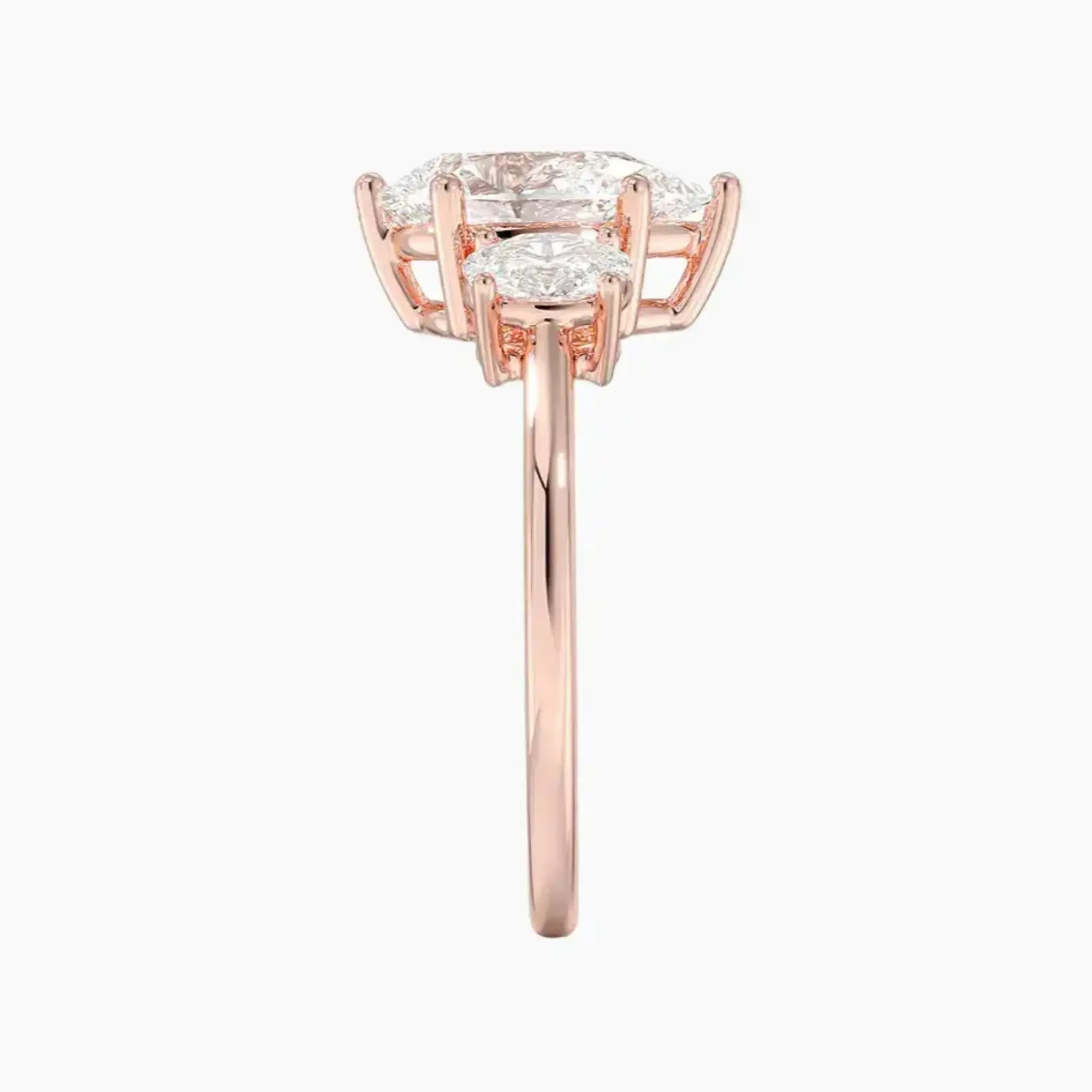 OBSER571 - Liora Three Stone Pear engagement ring setting view 6